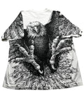 Vintage 1991 R. Peck Eagle Art All-Over Print Shirt