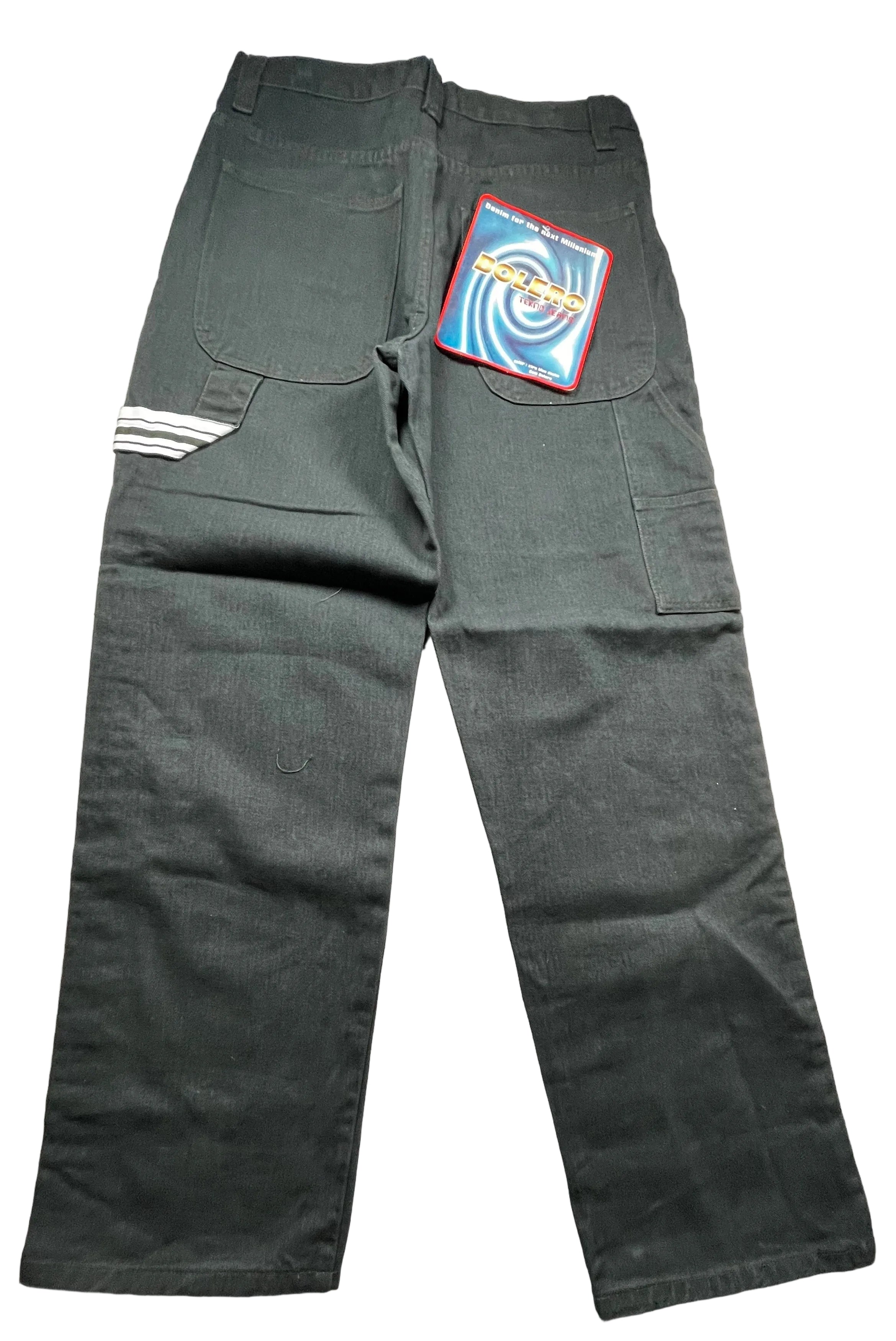 Bolero Tekno Black Wide Leg Denim Rave Skate Jeans