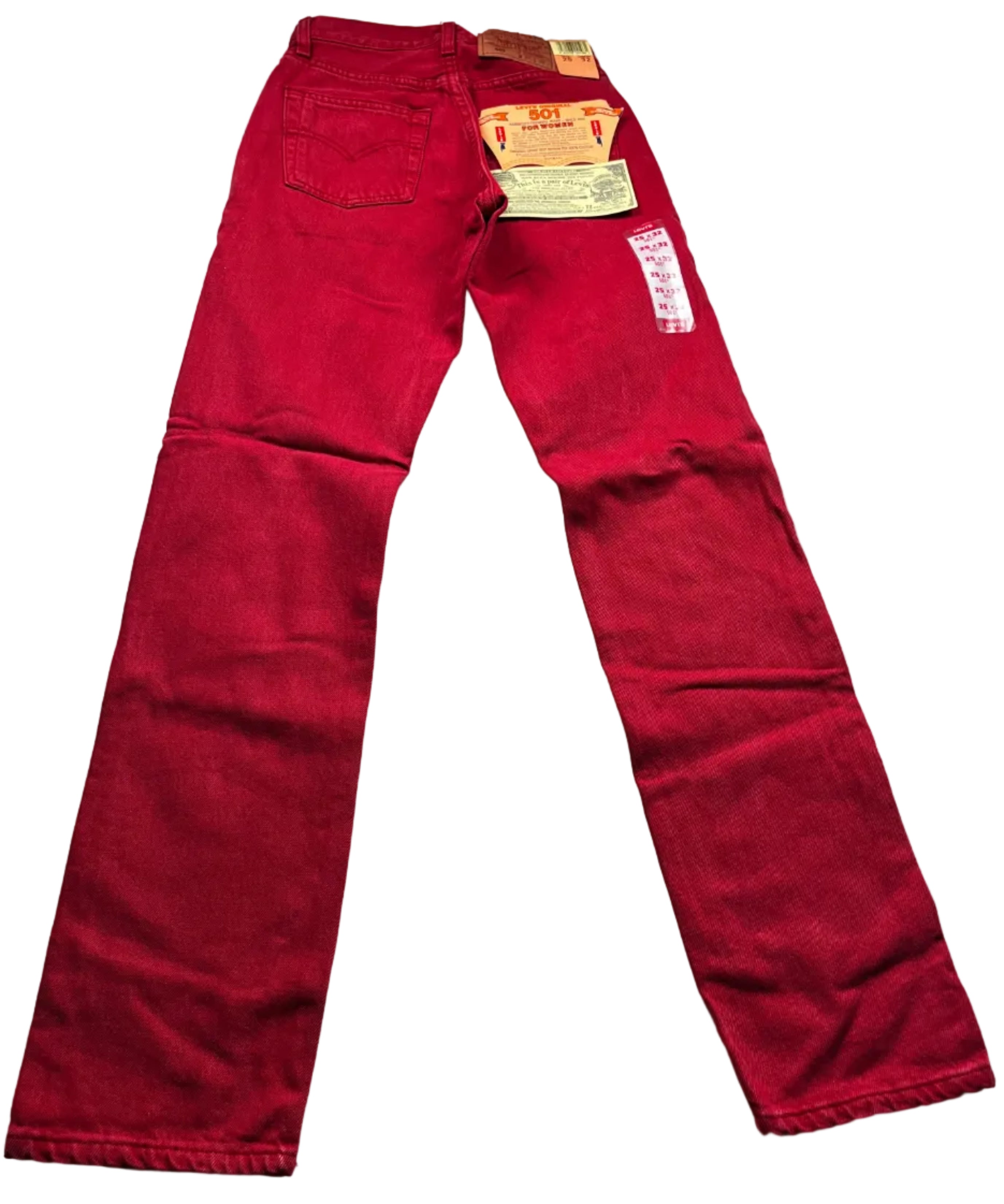 Deadstock Vintage Red Levi's 501 Jeans