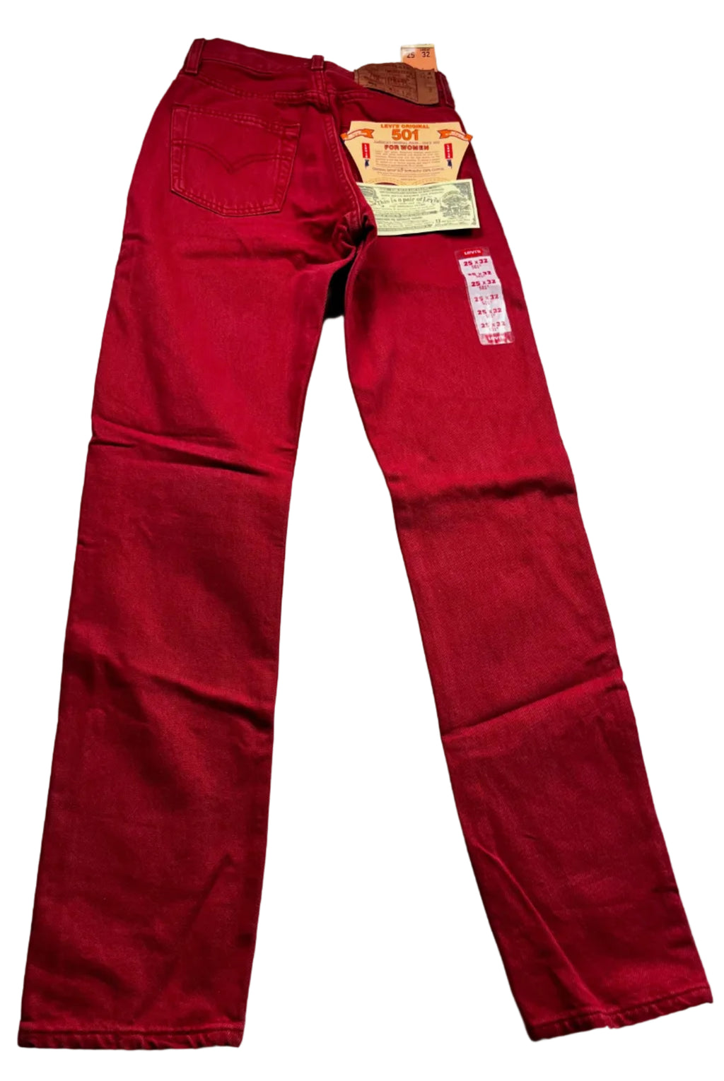 Deadstock Vintage Red Levi's 501 Jeans