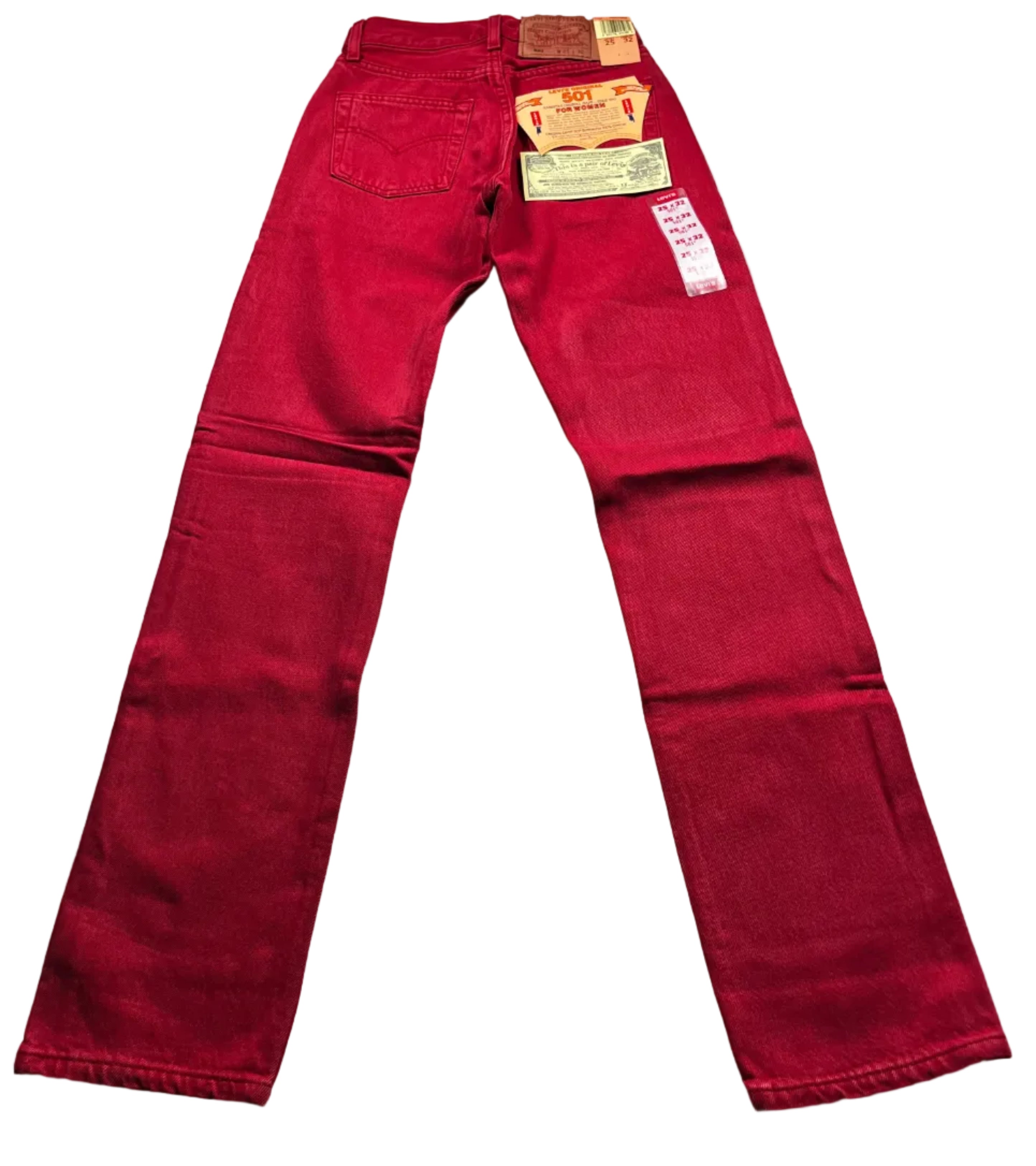 Deadstock Vintage Red Levi's 501 Jeans