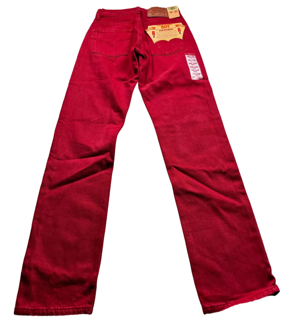 Deadstock Vintage Red Levi's 501 Jeans
