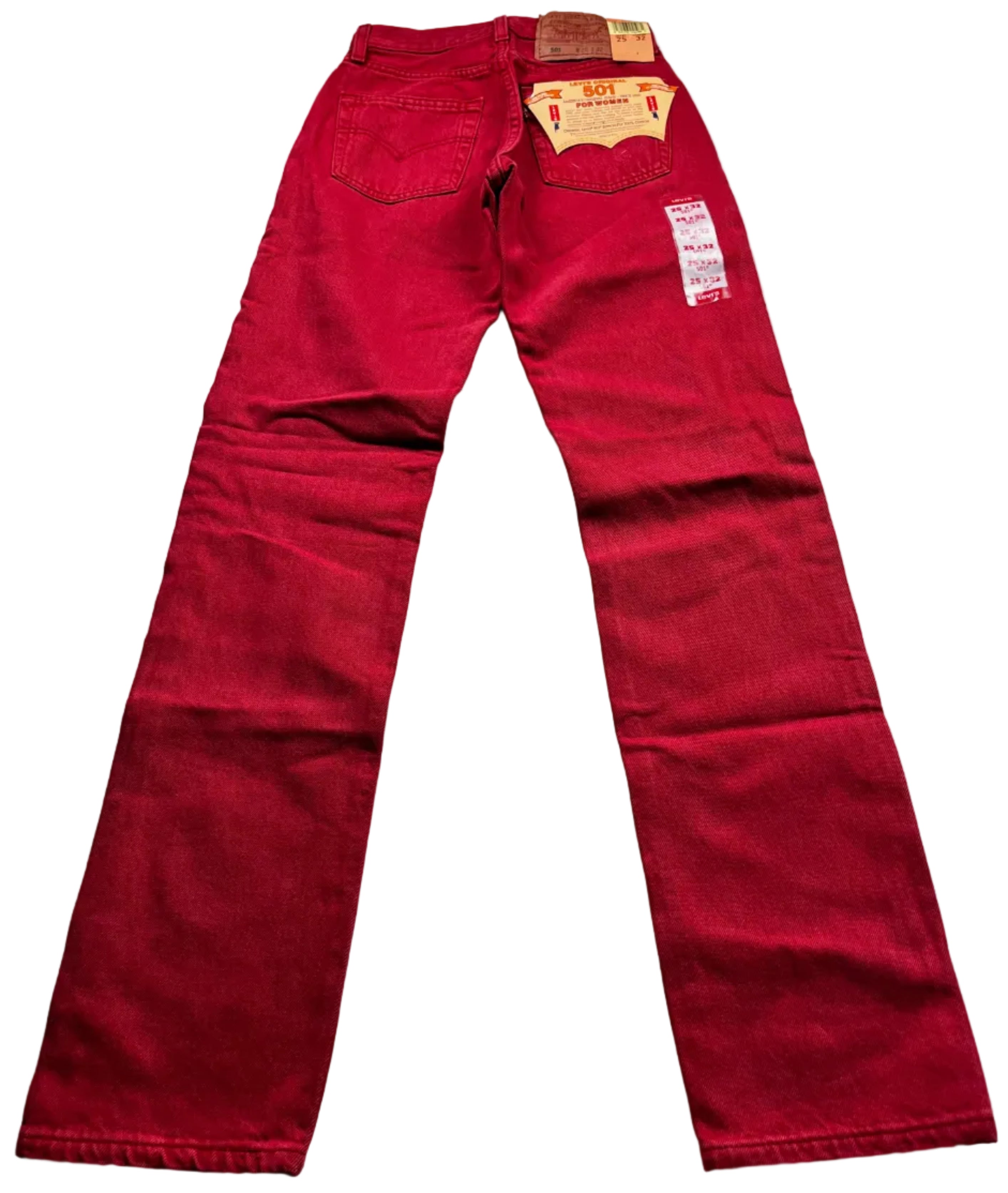 Deadstock Vintage Red Levi's 501 Jeans