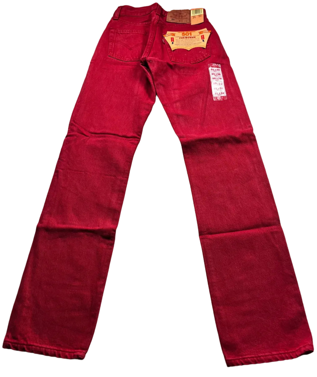 Deadstock Vintage Red Levi's 501 Jeans
