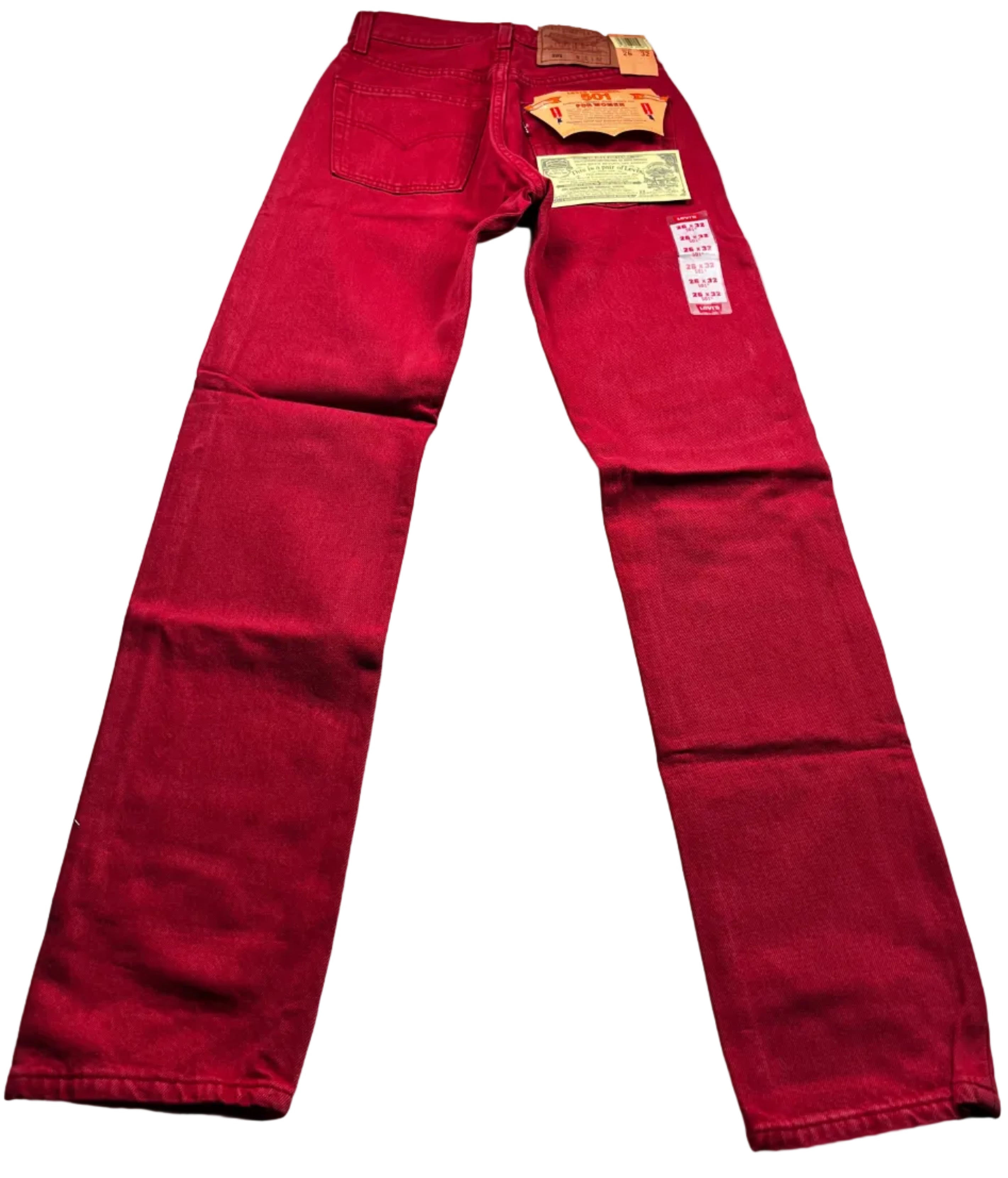 Deadstock Vintage Red Levi's 501 Jeans