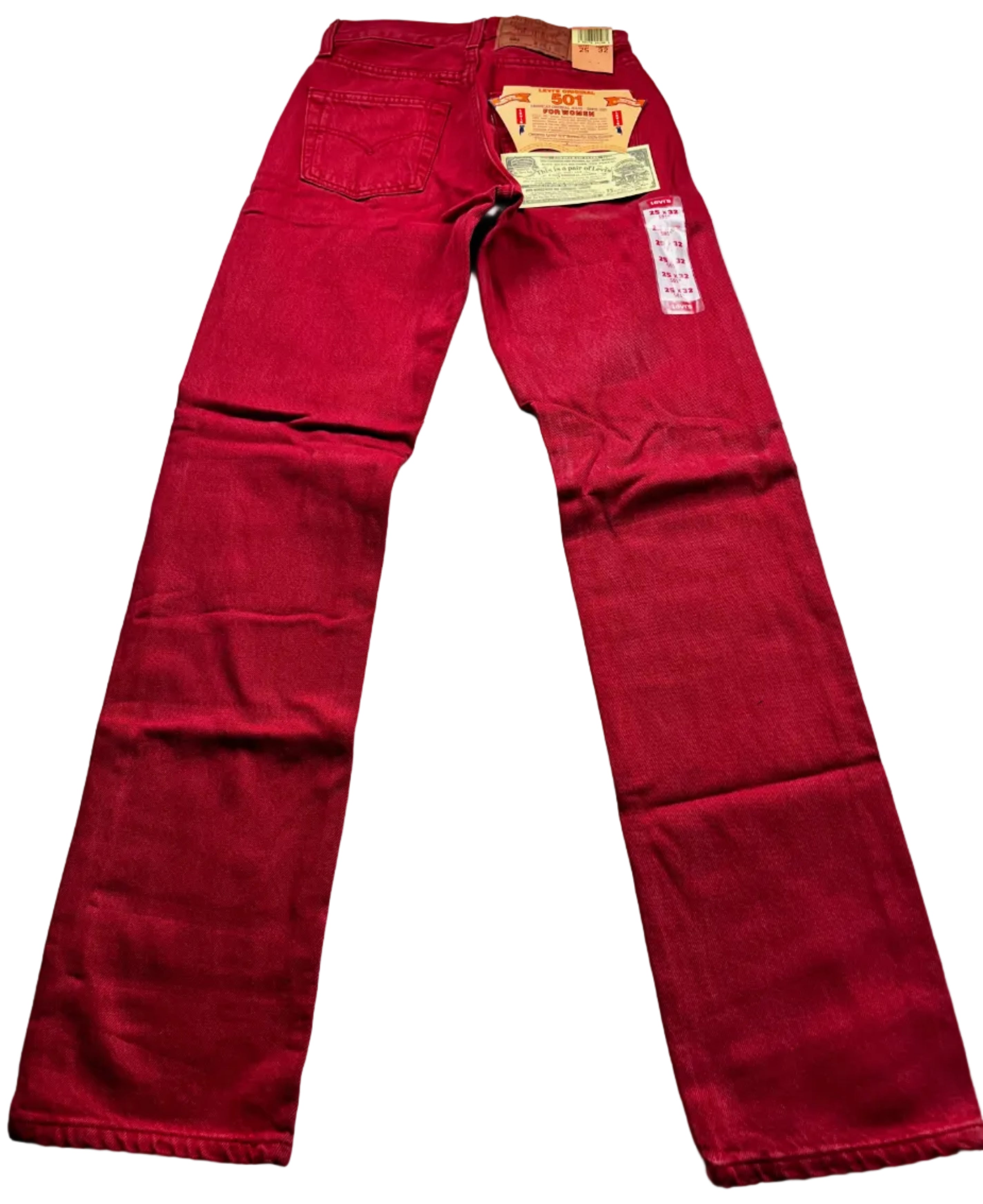 Deadstock Vintage Red Levi's 501 Jeans