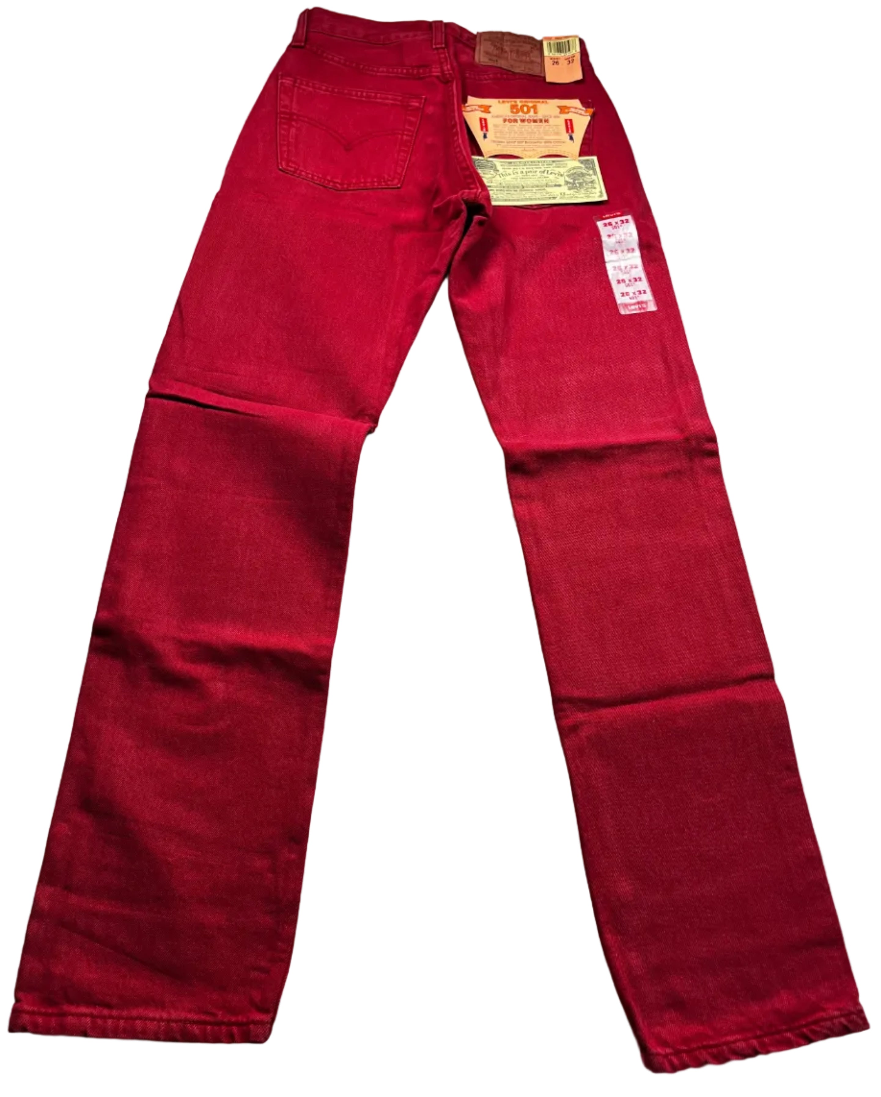 Deadstock Vintage Red Levi's 501 Jeans
