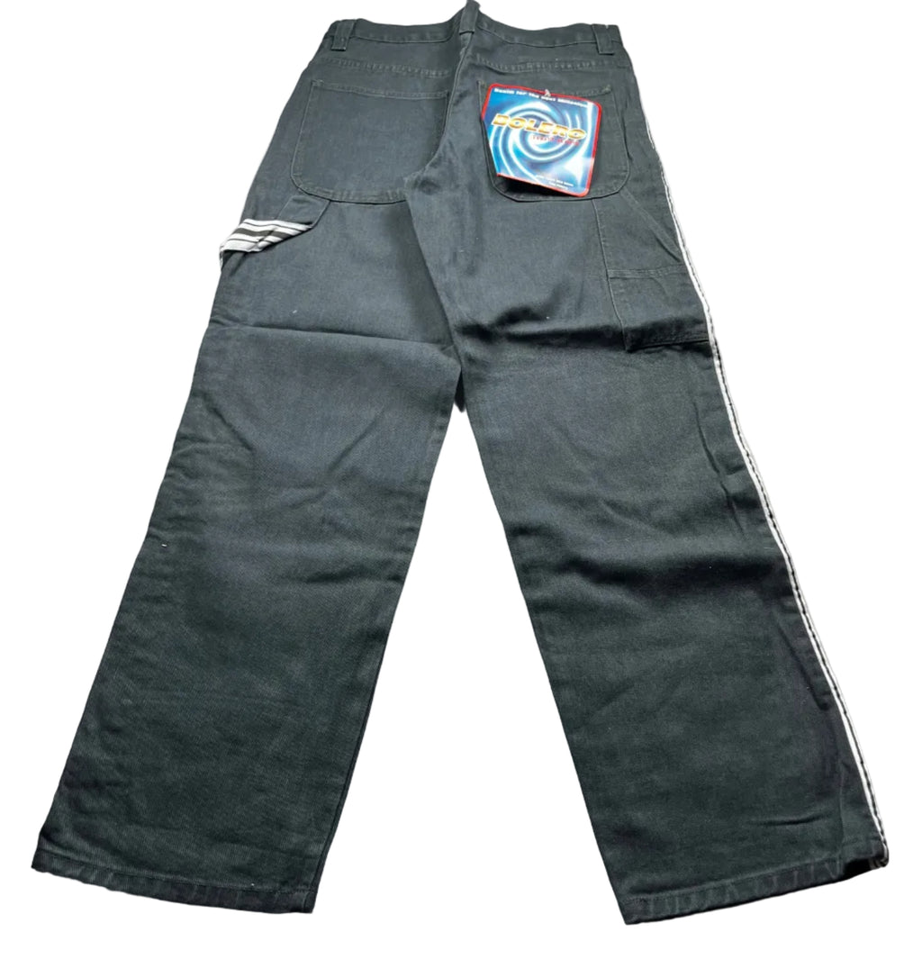 Bolero Tekno Black Wide Leg Denim Rave Skate Jeans