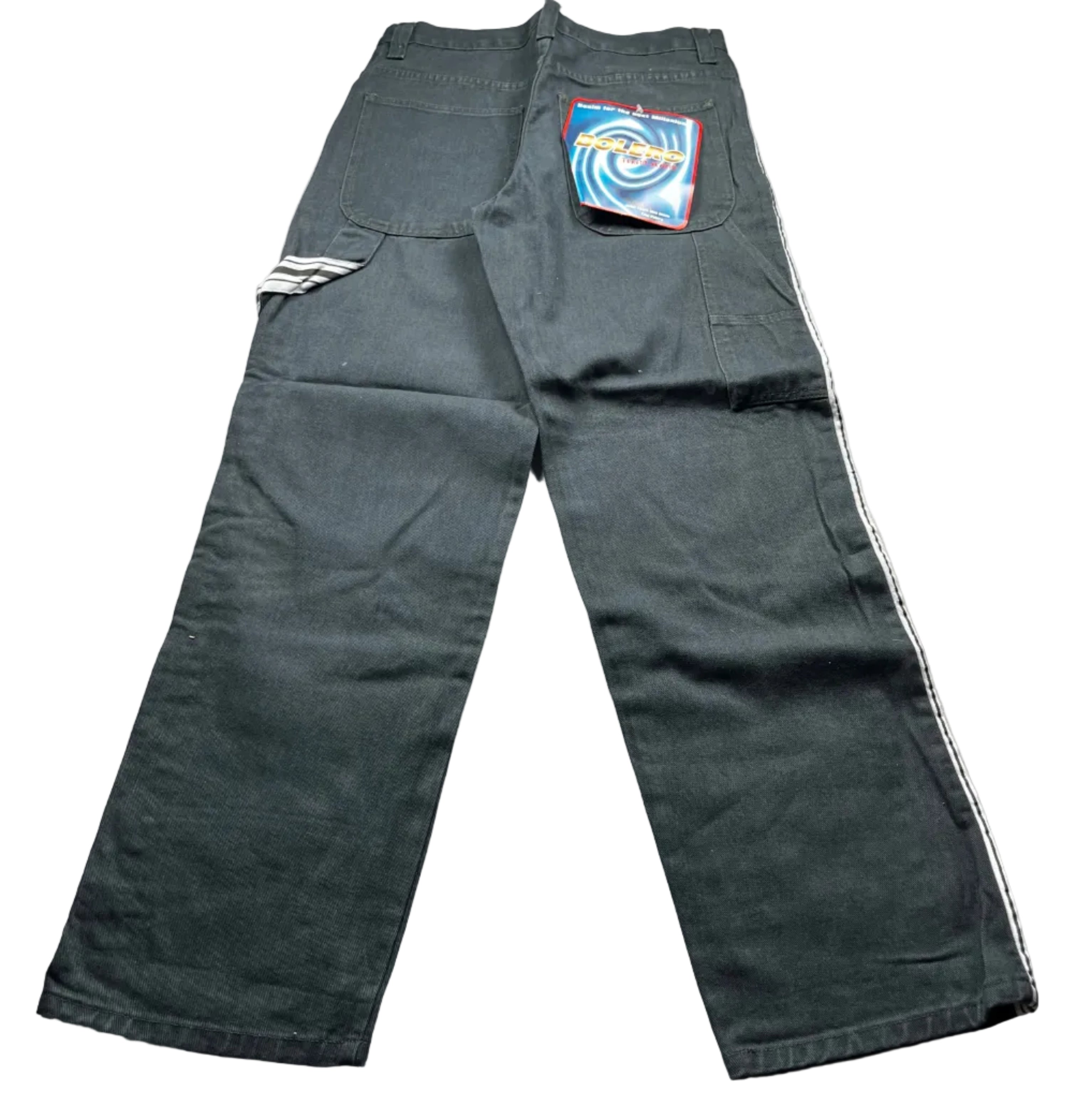 Bolero Tekno Black Wide Leg Denim Rave Skate Jeans
