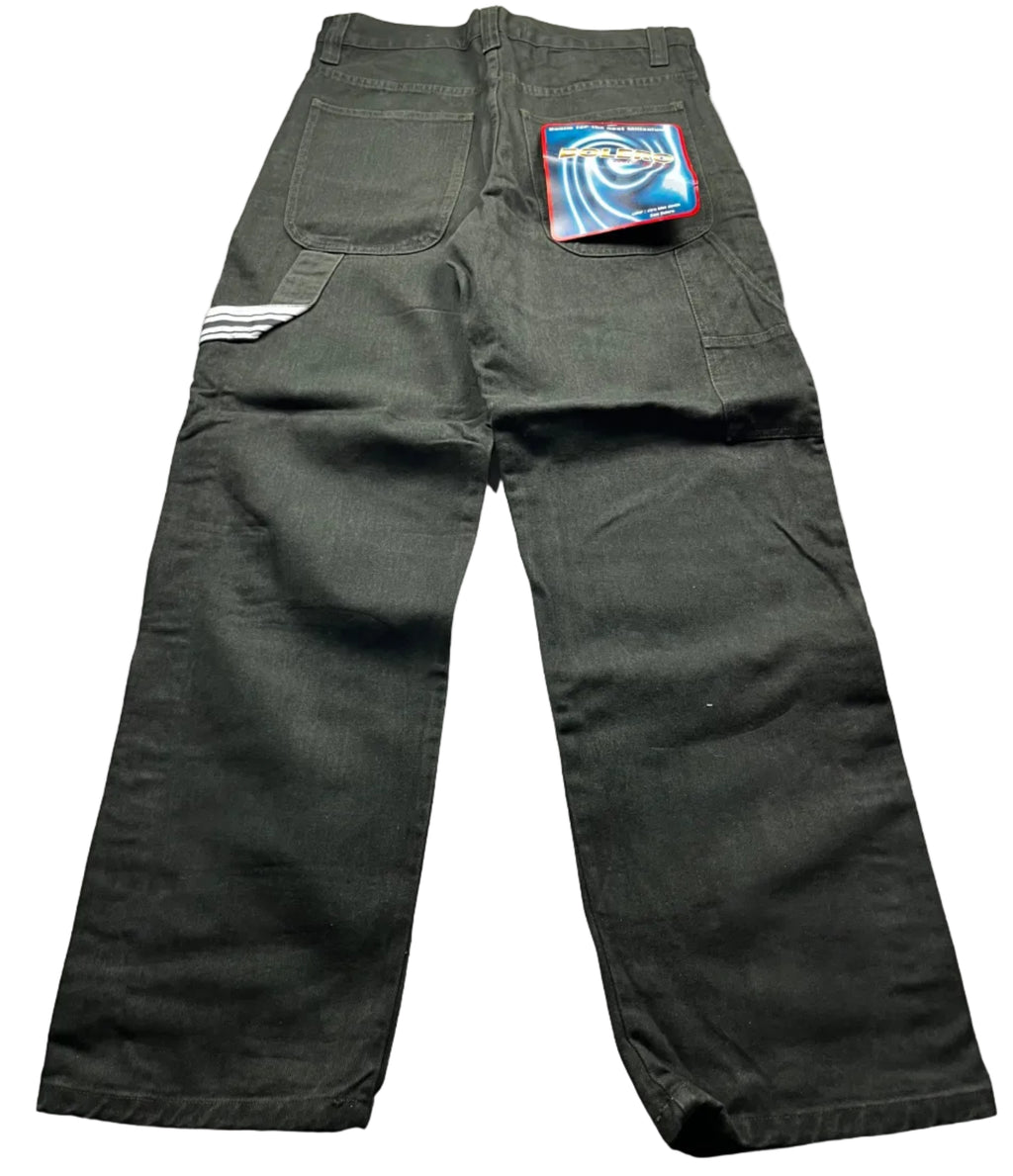 Bolero Tekno Black Wide Leg Denim Rave Skate Jeans