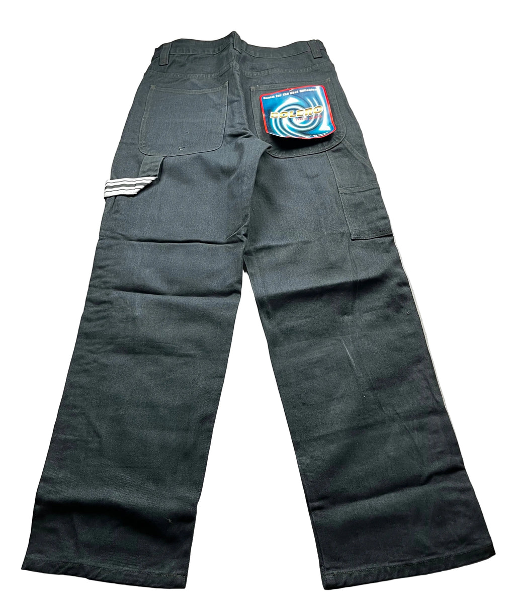 Bolero Tekno Black Wide Leg Denim Rave Skate Jeans