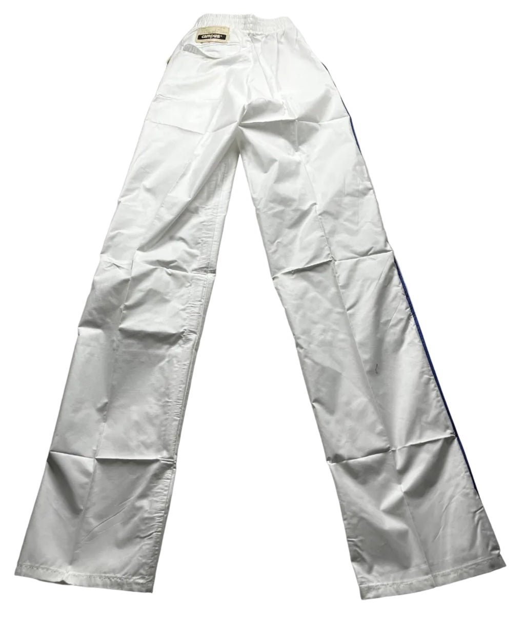 Vintage Campus White Straight Leg Track Pants
