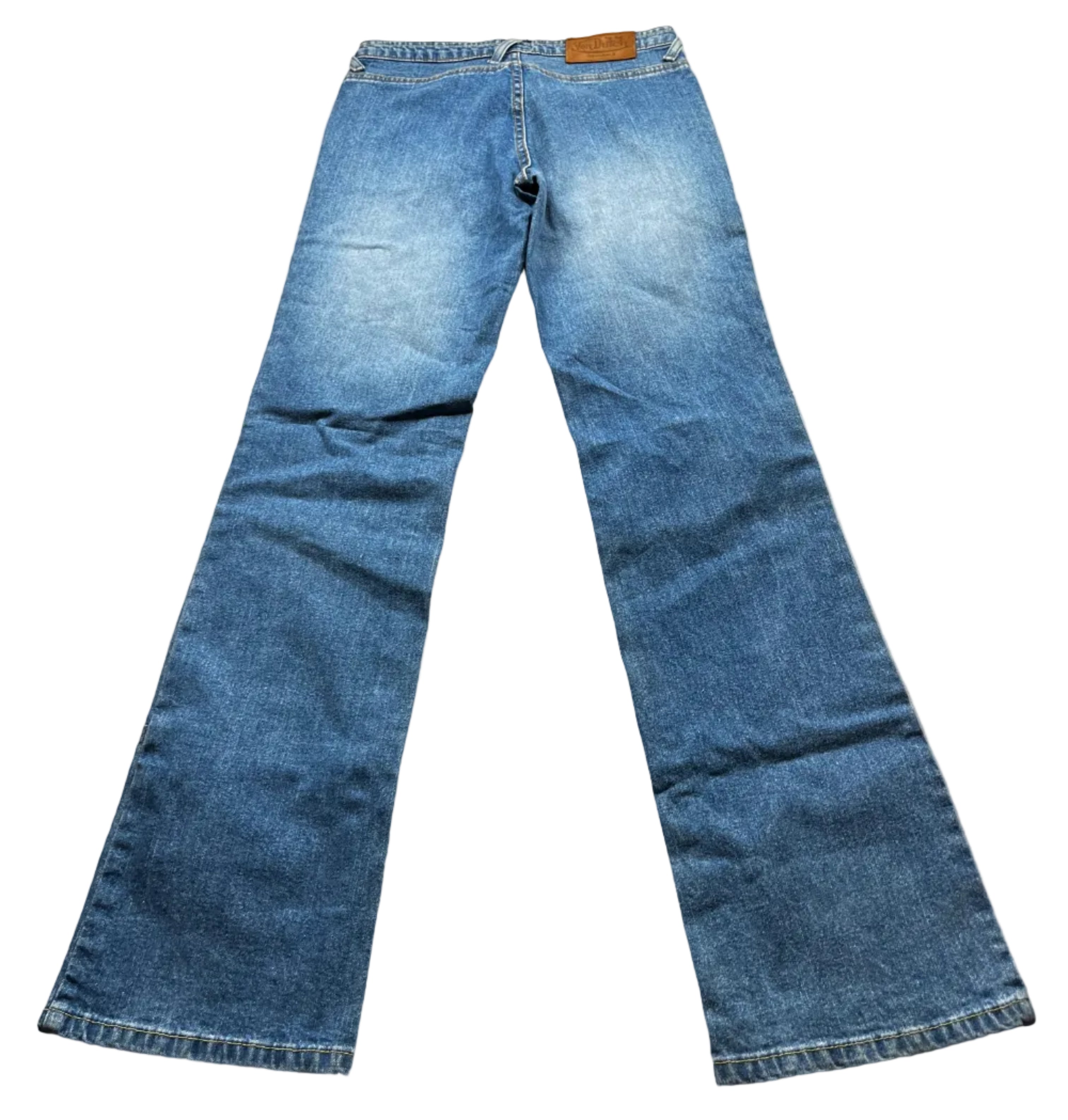 Vintage Y2K Von Dutch All-Over Multi-Color Graphic Flare Jeans