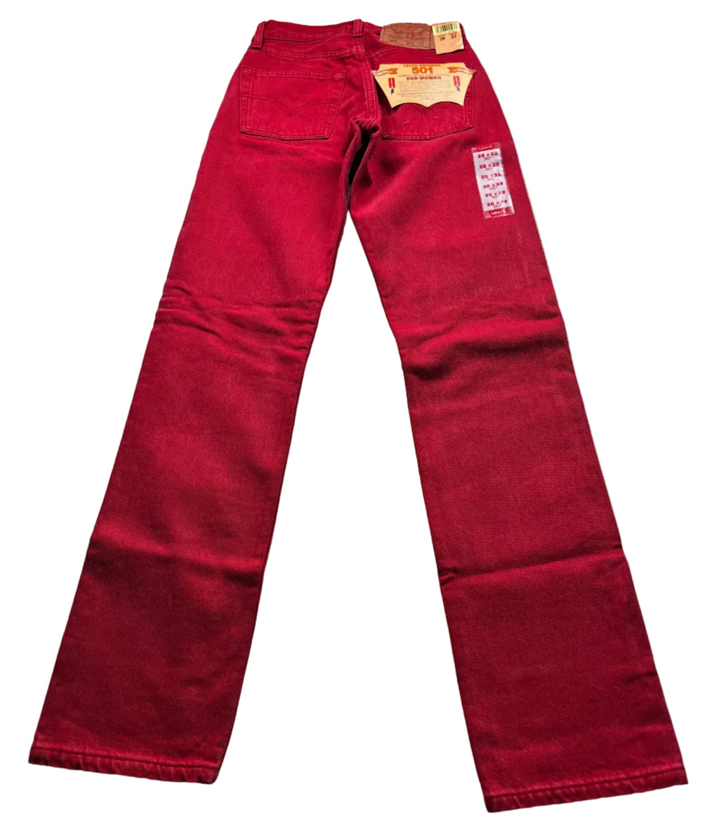 Deadstock Vintage Red Levi's 501 Jeans