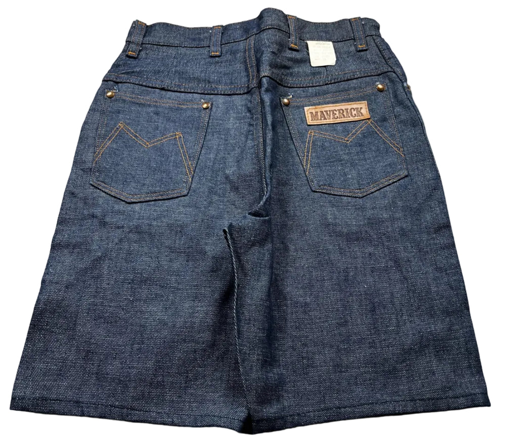 Vintage 1970s Deadstock Maverick Blue Bell Denim Western Shorts