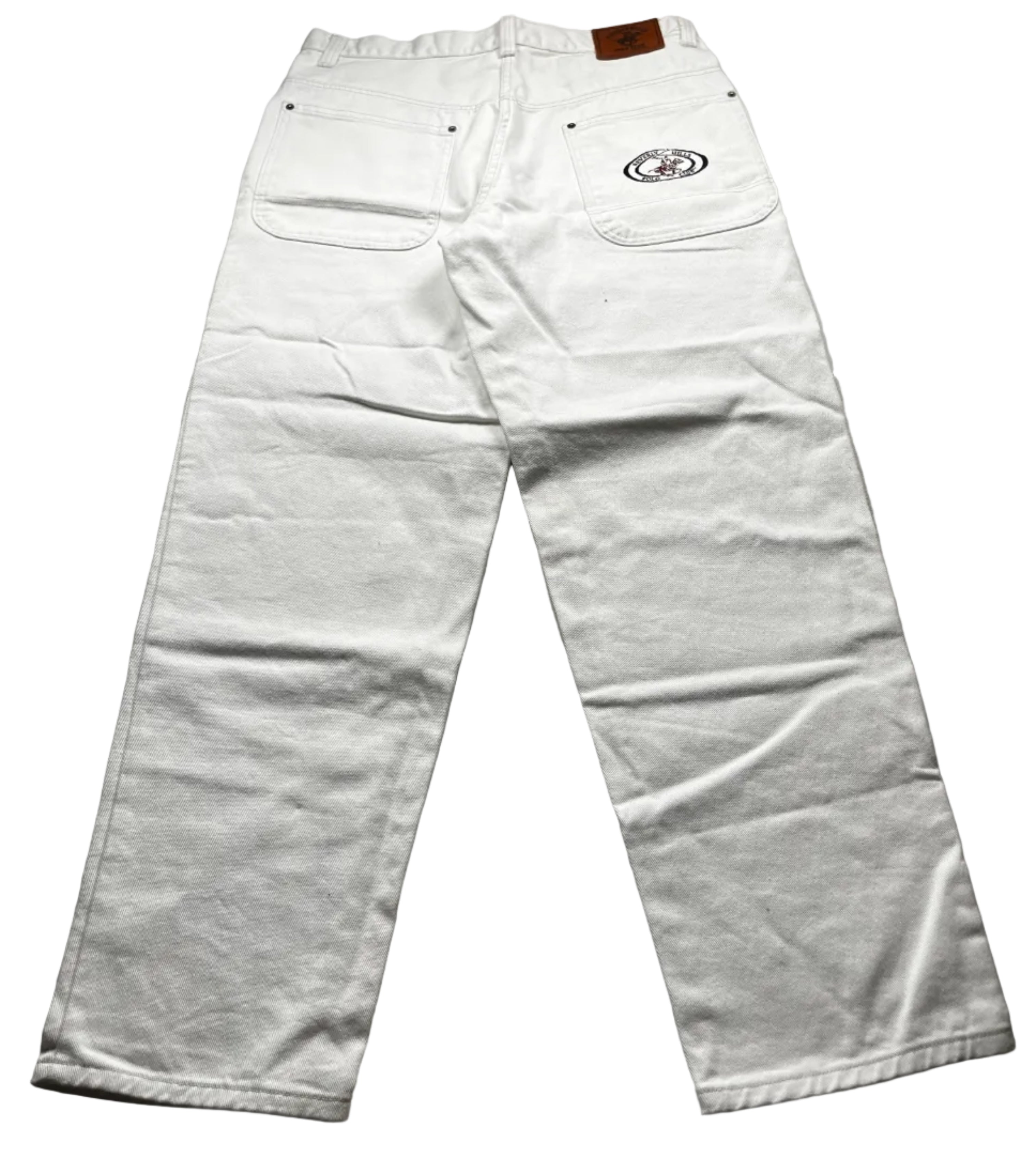 Vintage Y2K Beverly Hills Polo Club White Baggy Wide-Leg Jeans
