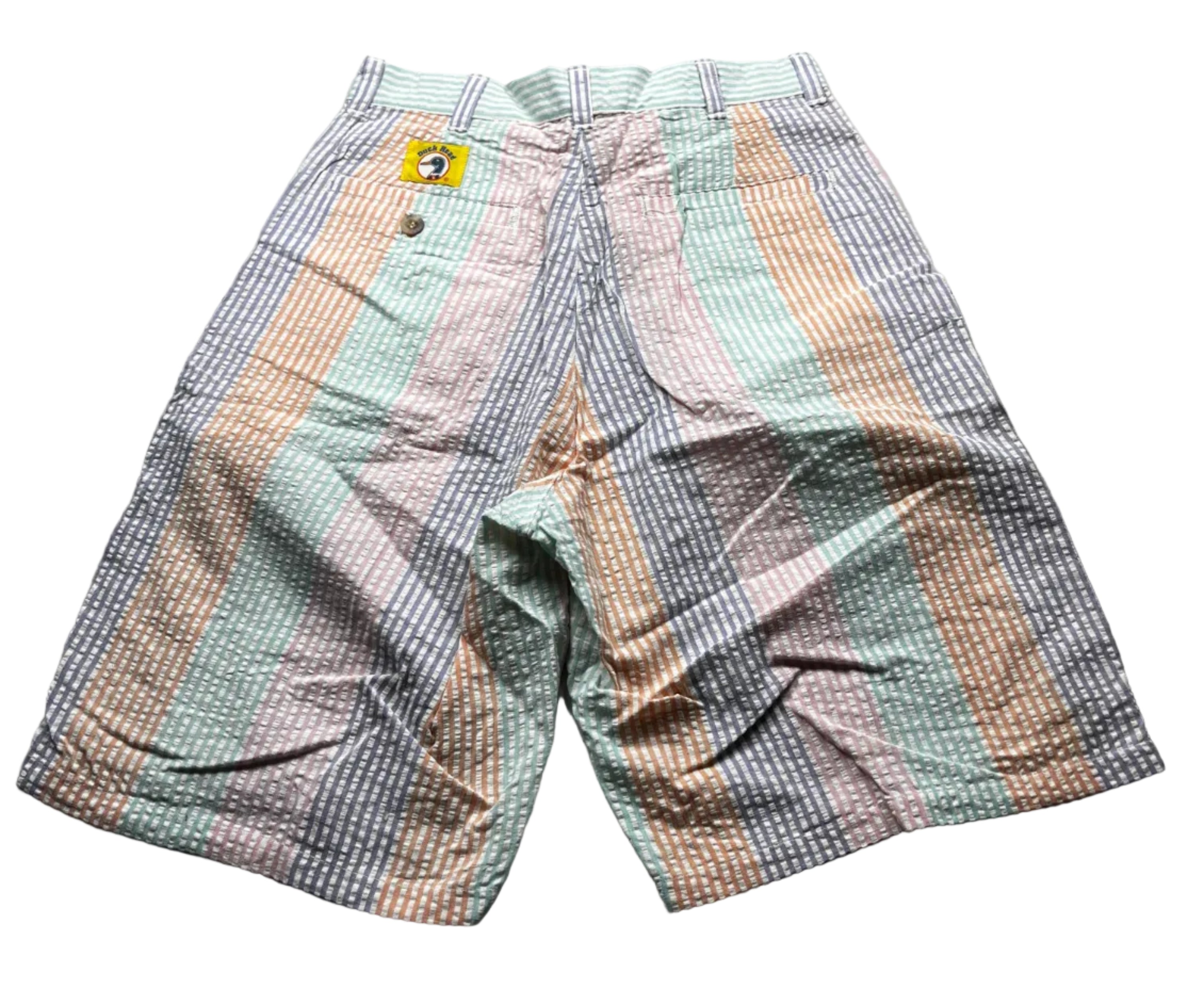 Vintage 90s Duck Head Multi-Color Striped Seersucker Shorts