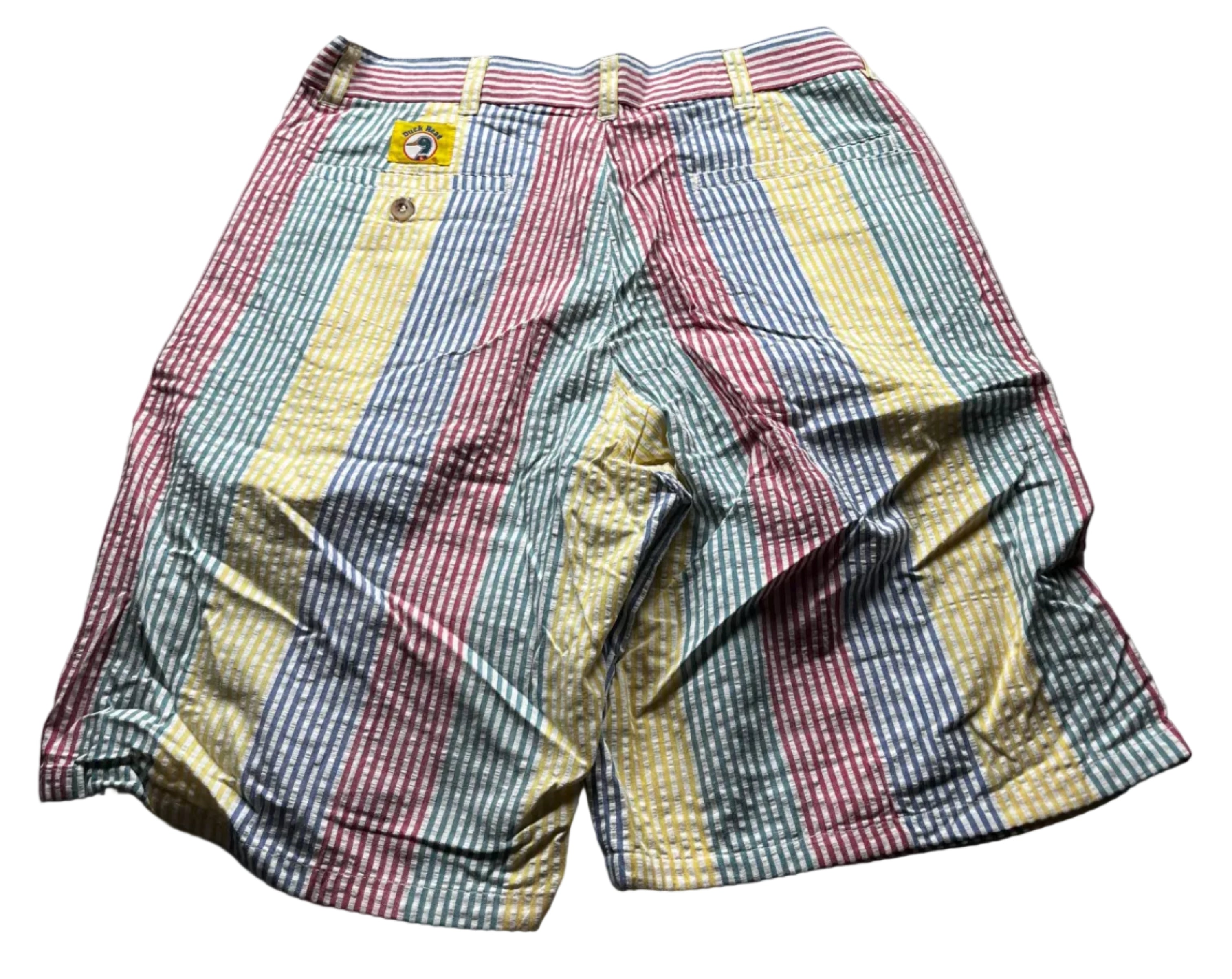 Vintage 90s Duck Head Multi-Color Striped Seersucker Shorts