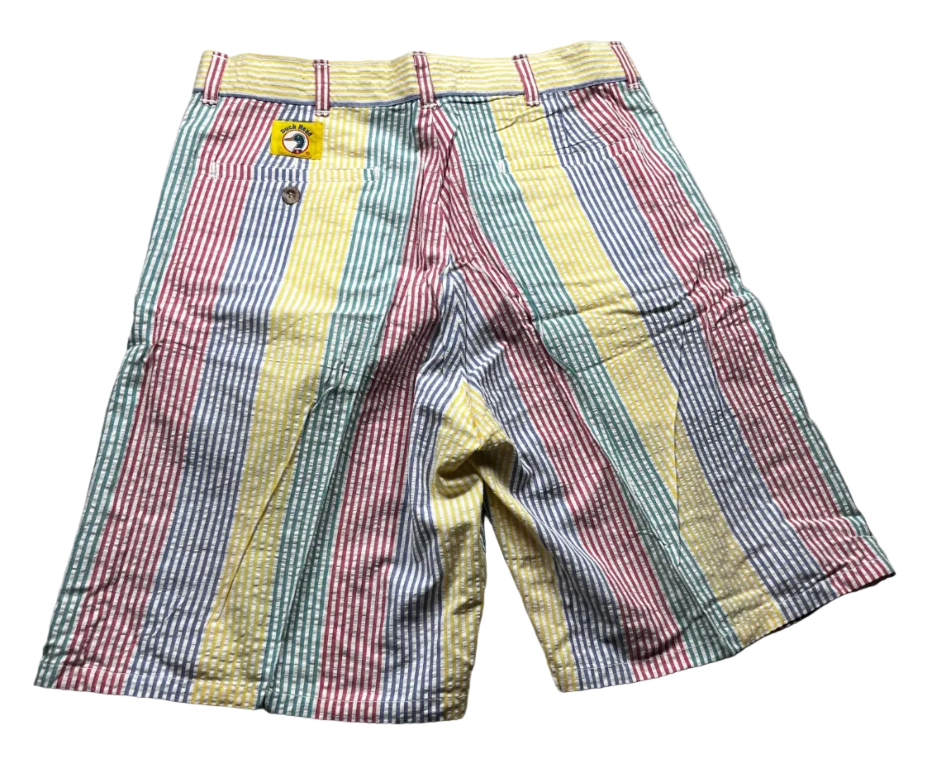 Vintage 90s Duck Head Multi-Color Striped Seersucker Shorts