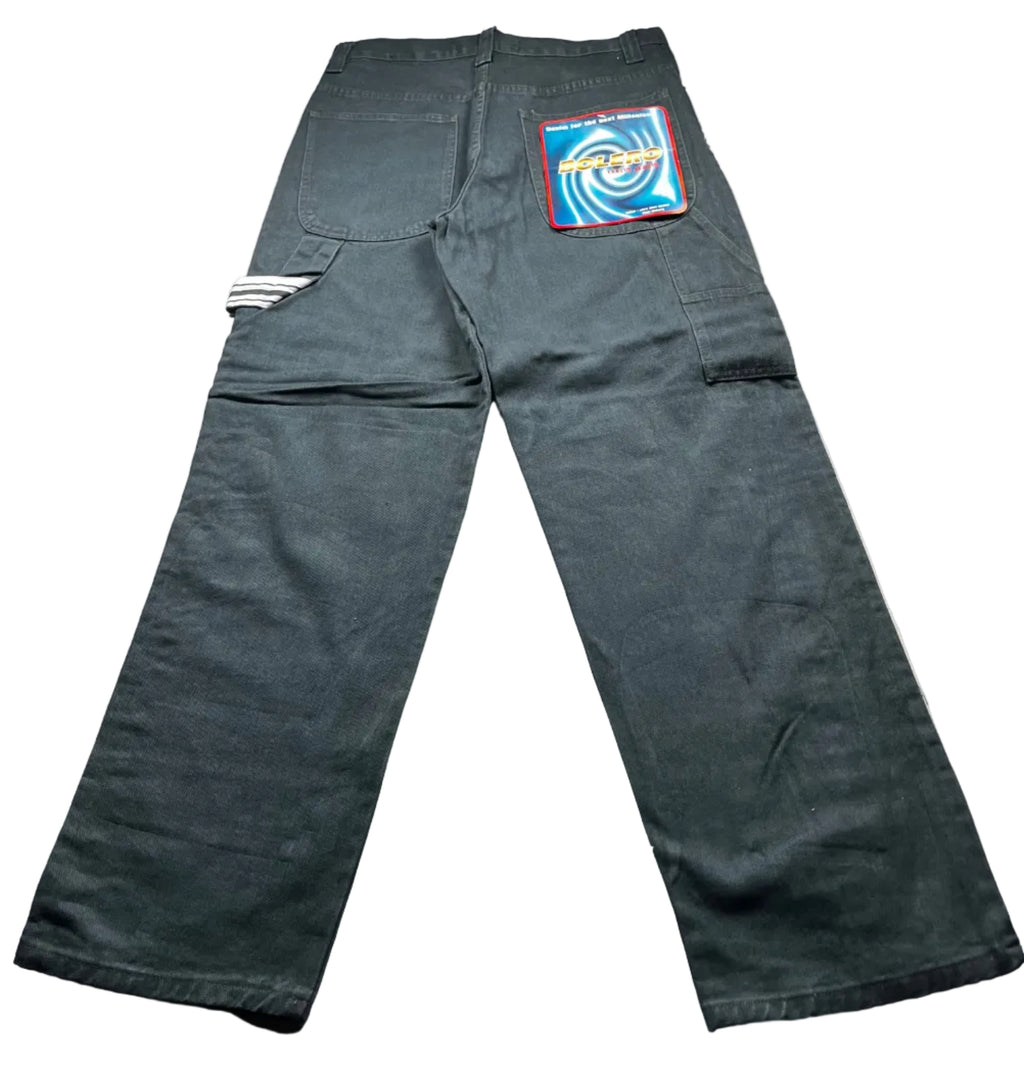 Bolero Tekno Black Wide Leg Denim Rave Skate Jeans