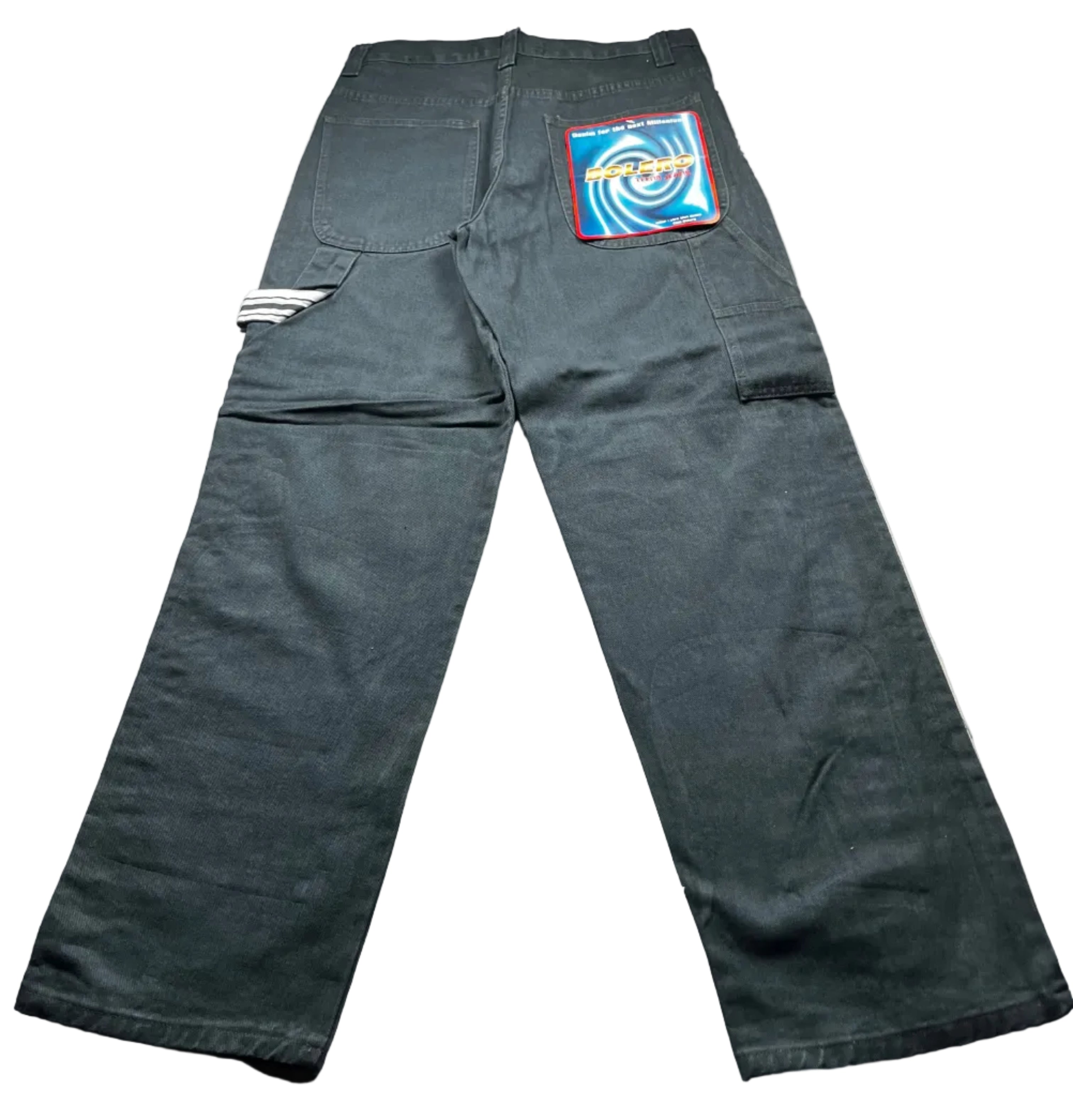 Bolero Tekno Black Wide Leg Denim Rave Skate Jeans