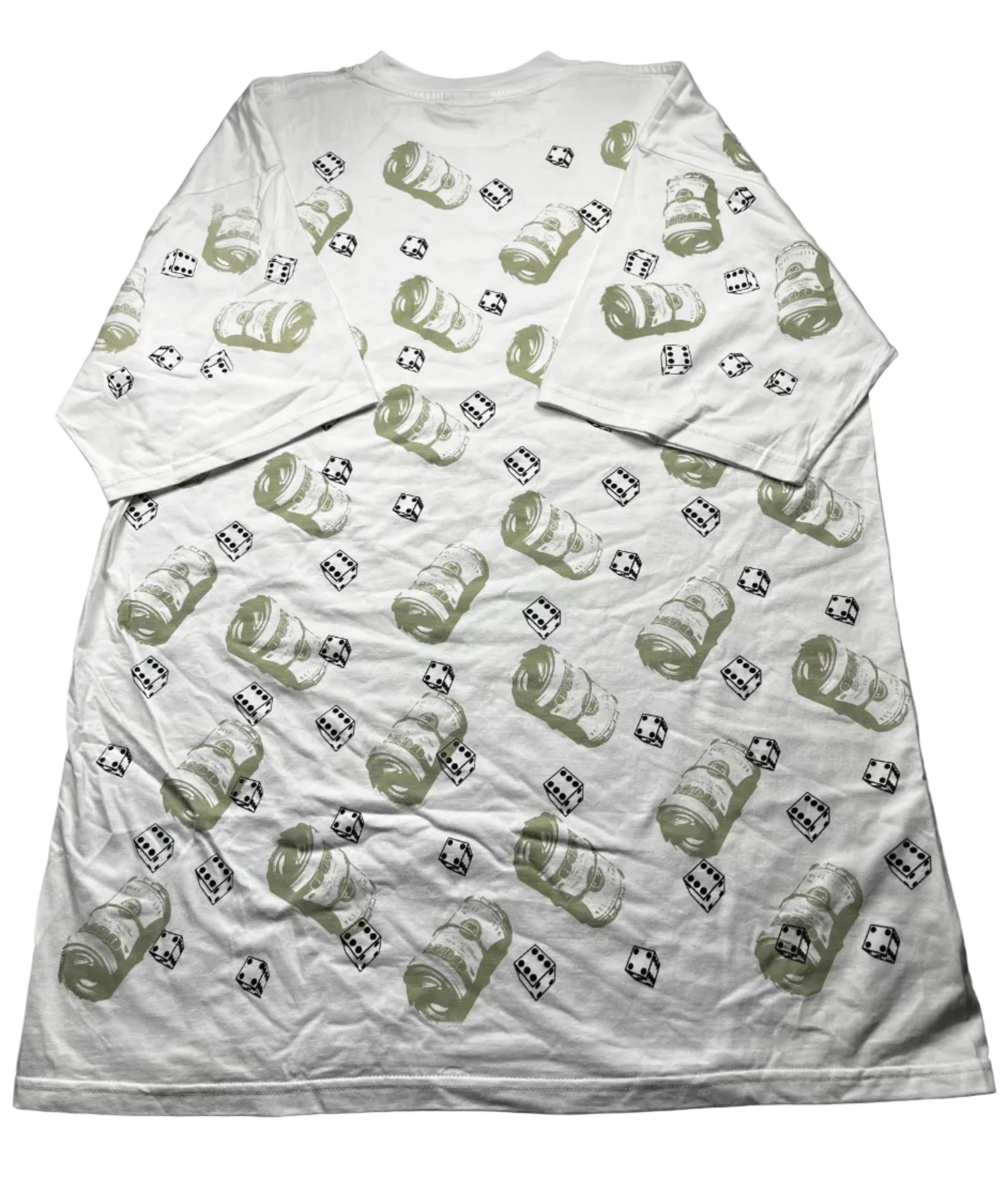 Vintage 90s Money Roll Dice All Over Print Shirt