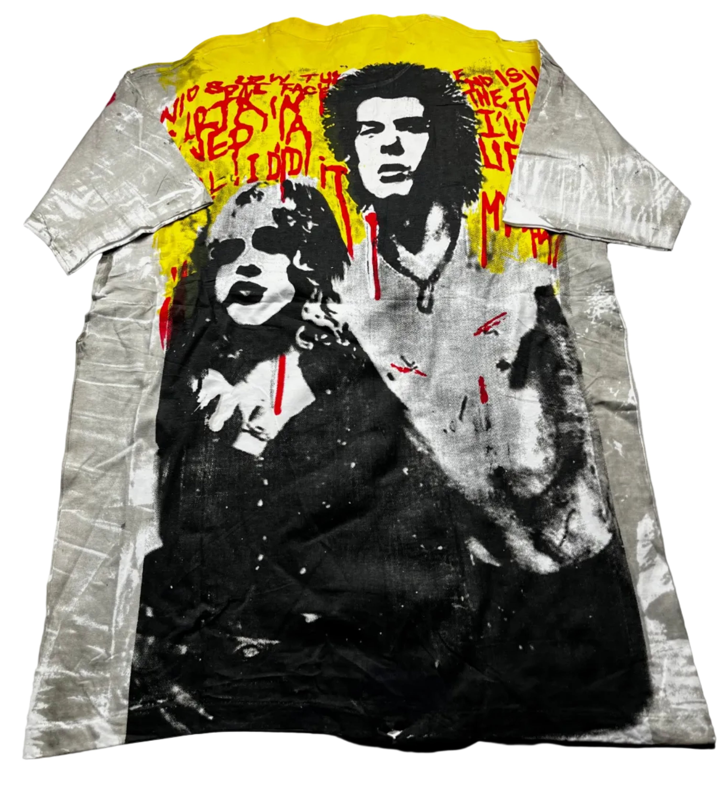 Vintage 1990s Sid Vicious Nancy Spungen All Over Print Promo T-Shirt