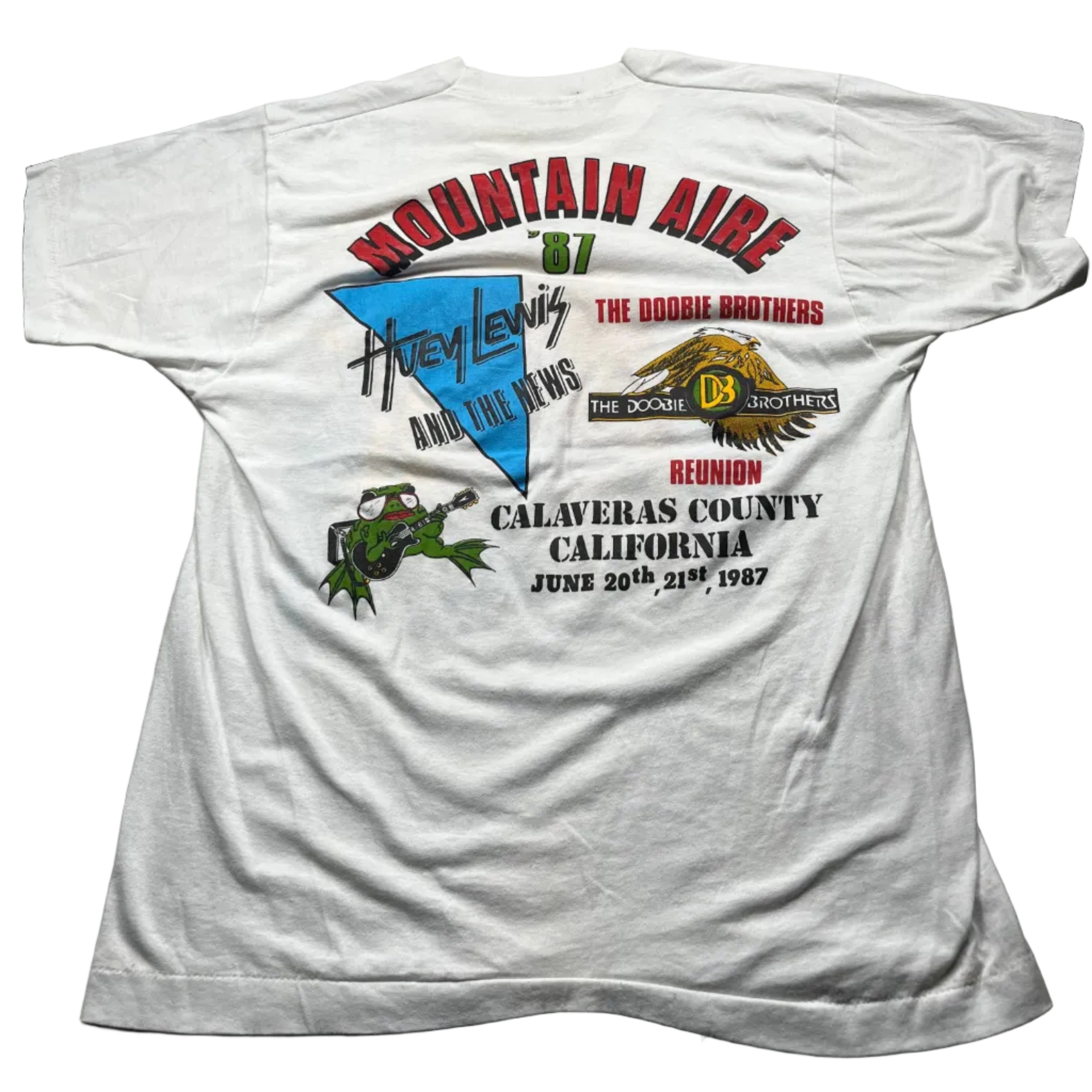 Vintage 1987 Mountain Aire Festival Huey Lewis The Doobie Brothers Tour T-Shirt