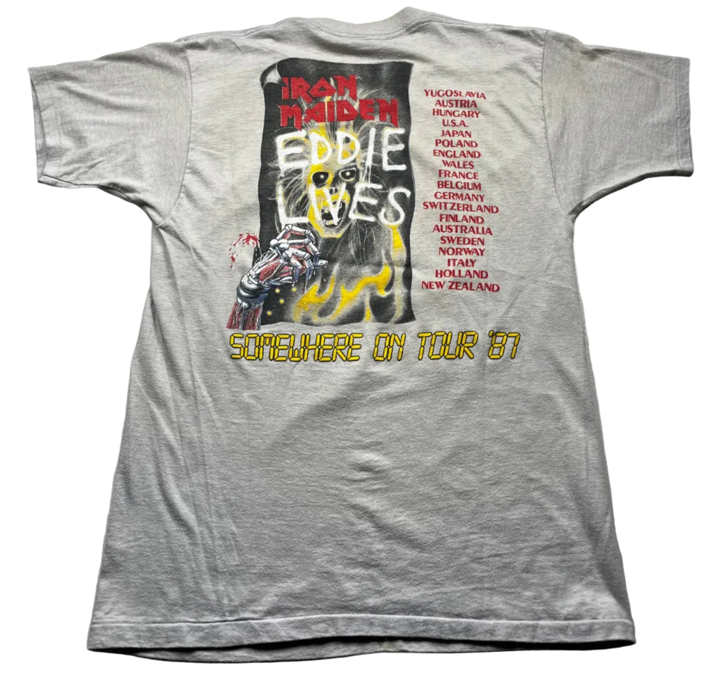 Vintage 1987 Iron Maiden Somewhere On Tour Band T-Shirt