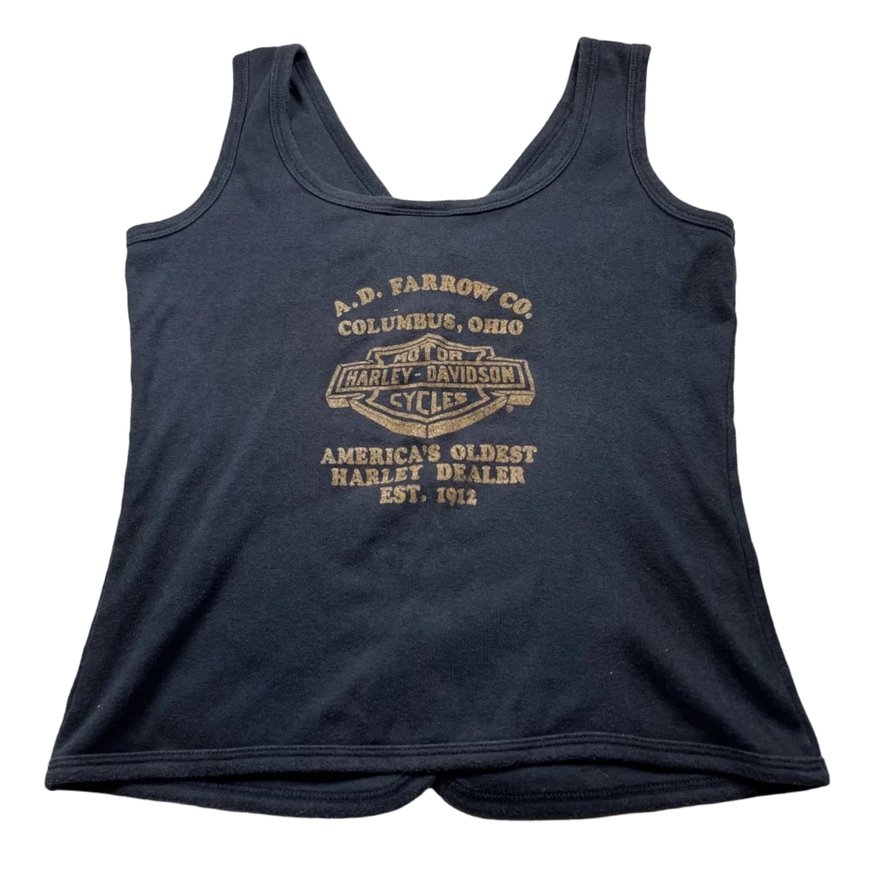 Vintage Harley Davidson 24 Karat Gold Button Up Tank Top