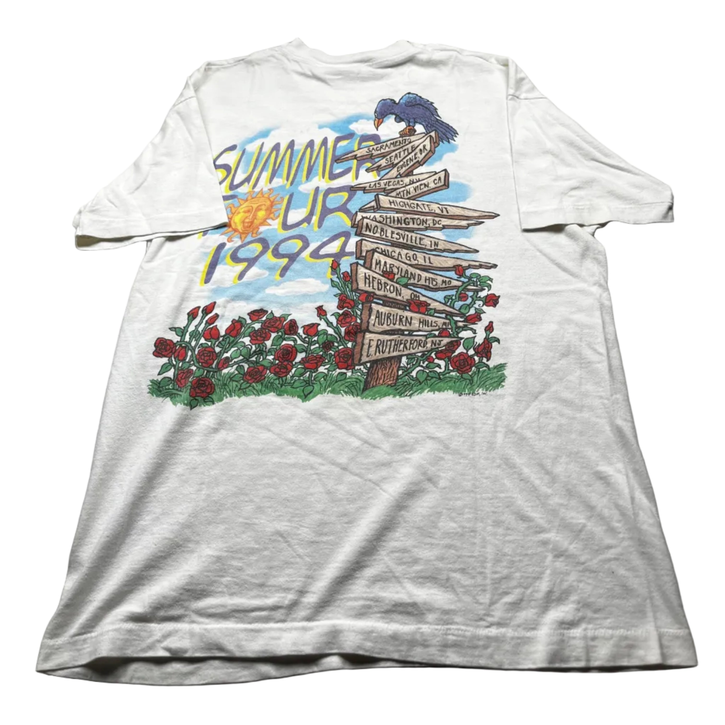 Vintage Grateful Dead On The Road Again T-Shirt White