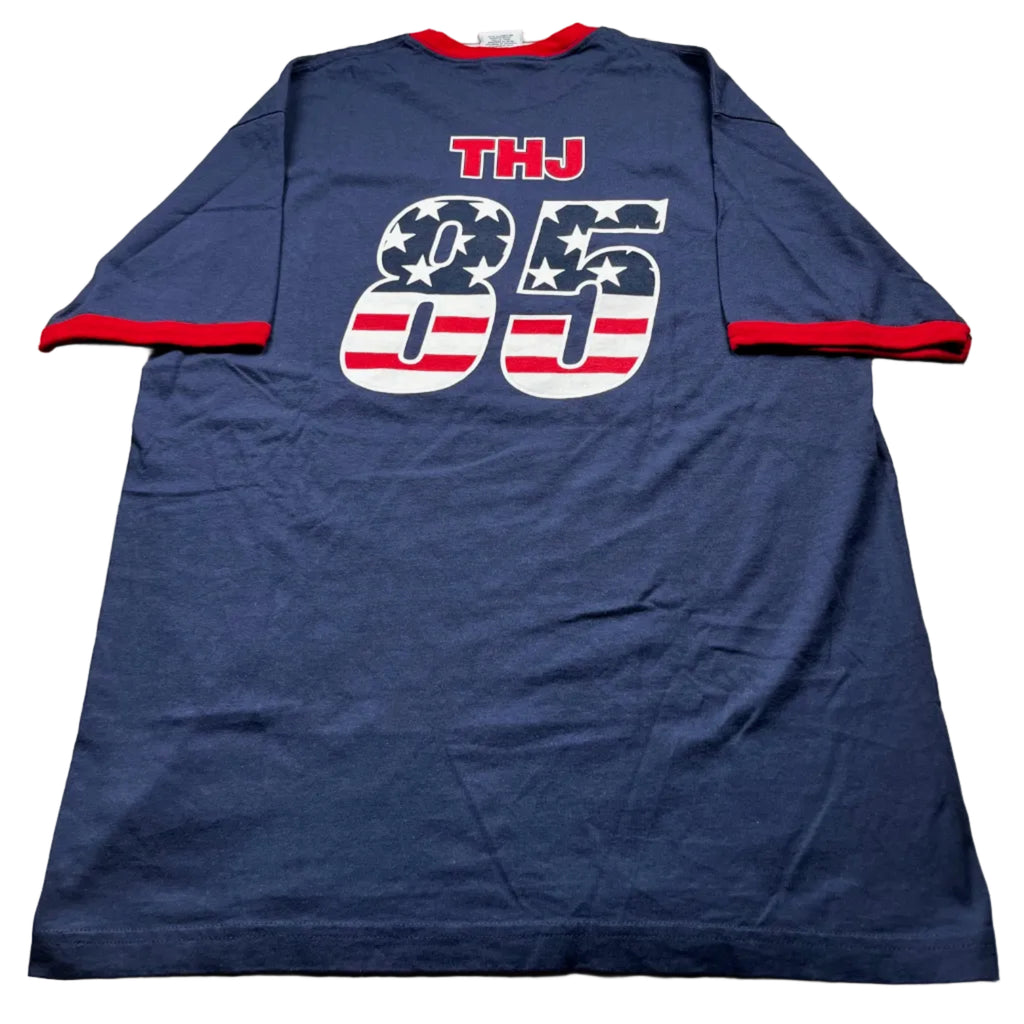Vintage Tommy Jeans Spellout Ringer T-Shirt Navy