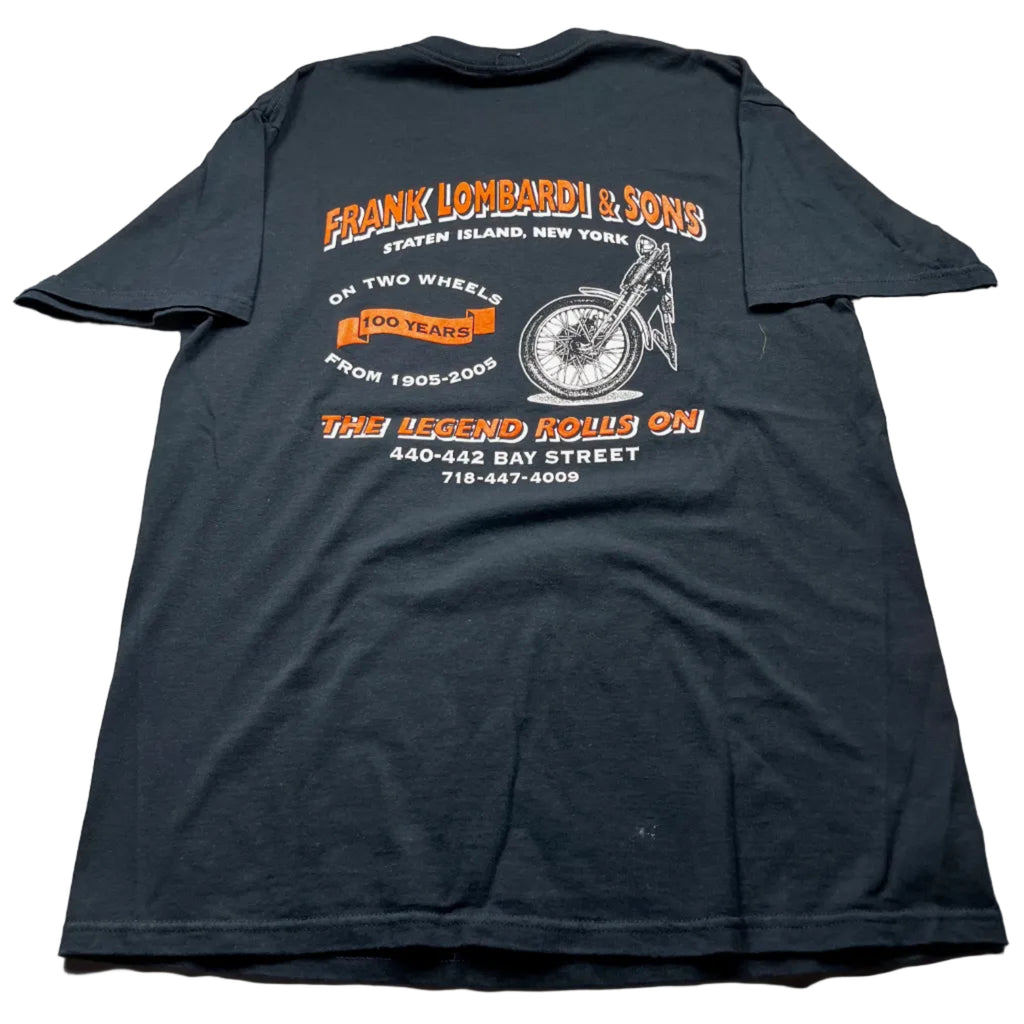 Vintage Frank Lombardi & Sons Motorcycle T-Shirt Black