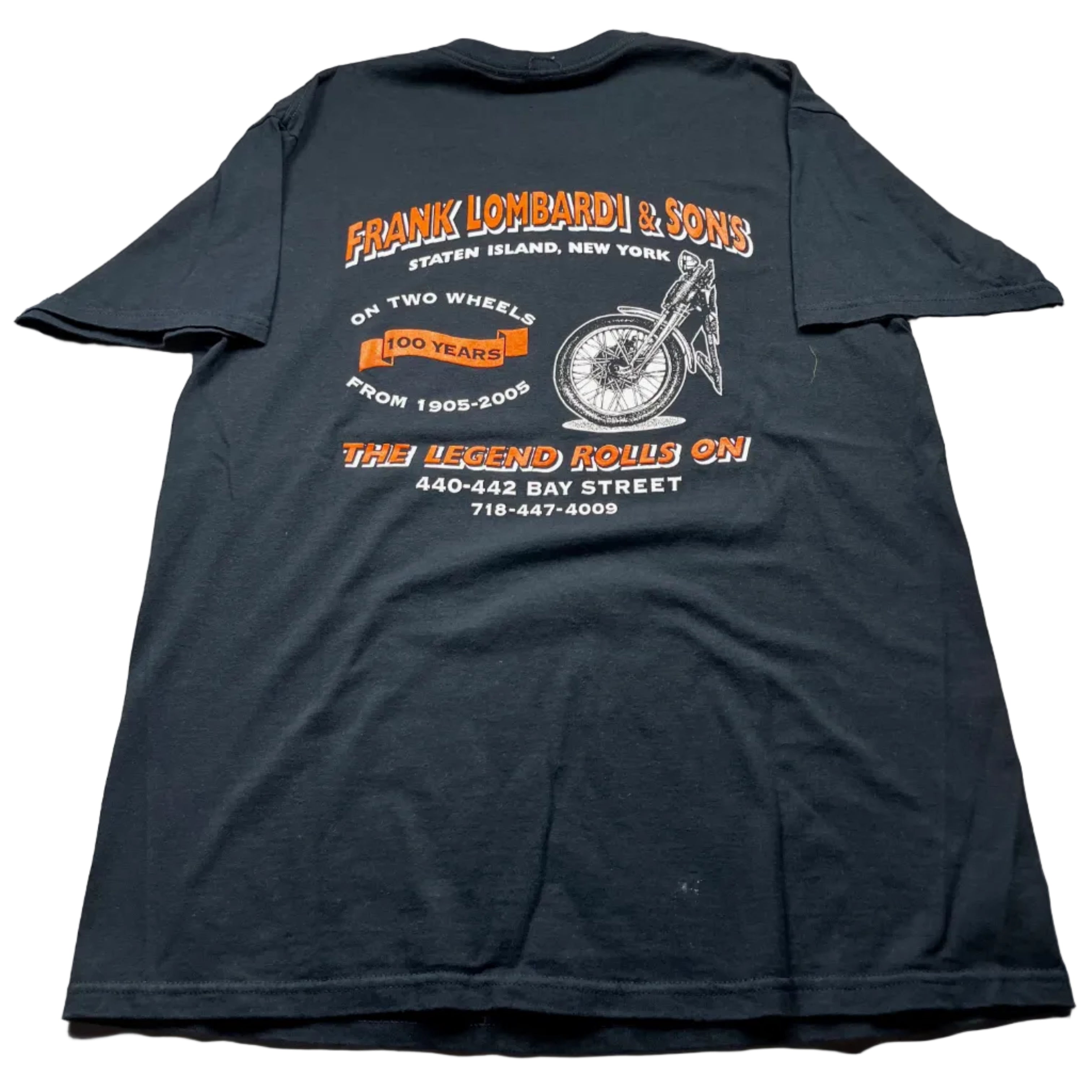 Vintage Frank Lombardi & Sons Motorcycle T-Shirt Black