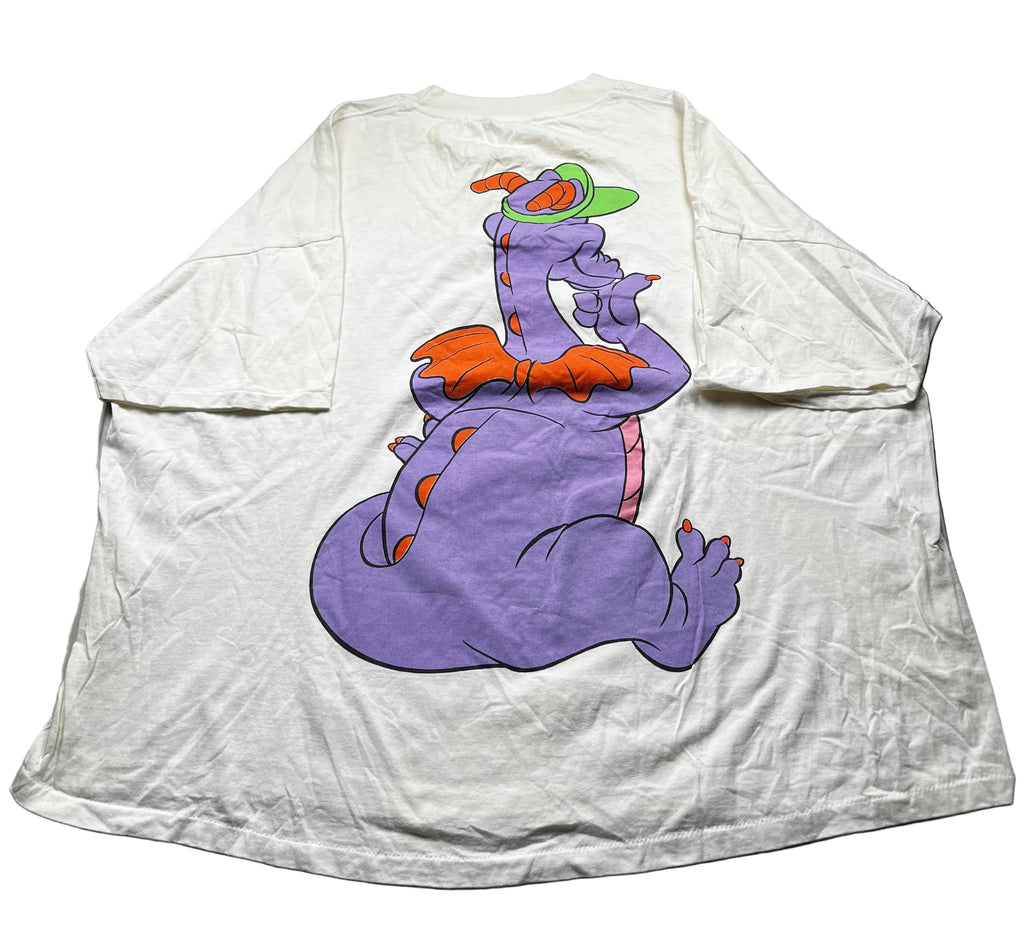 Vintage Disney Epcot Figment Dragon Character Graphic T-Shirt White