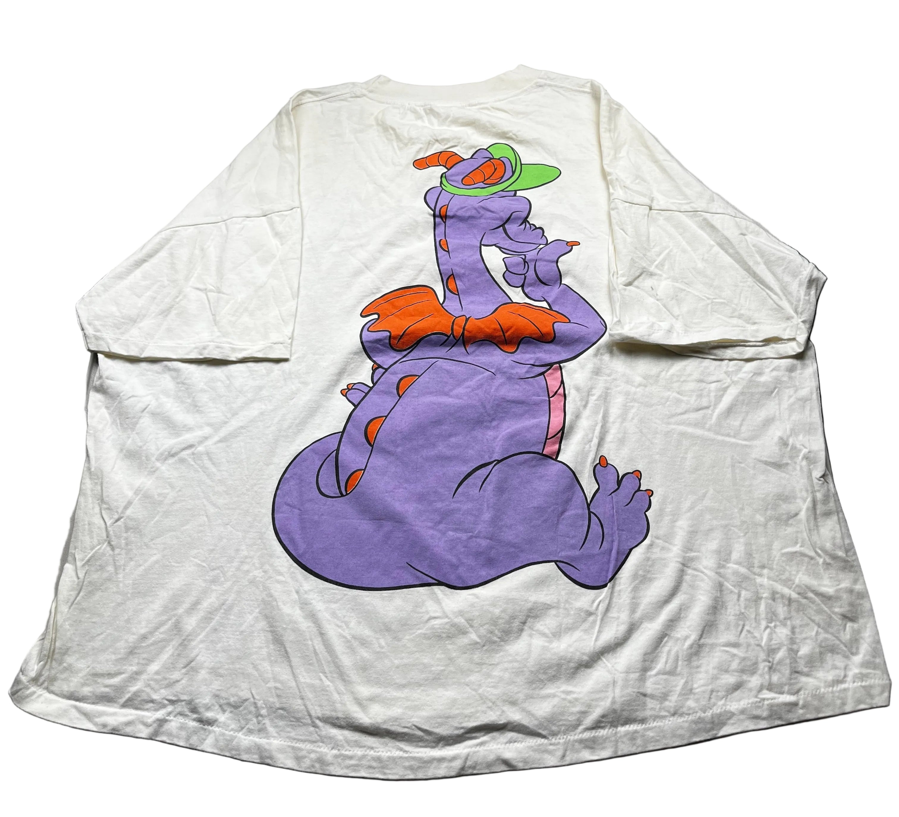 Vintage Disney Epcot Figment Dragon Character Graphic T-Shirt White