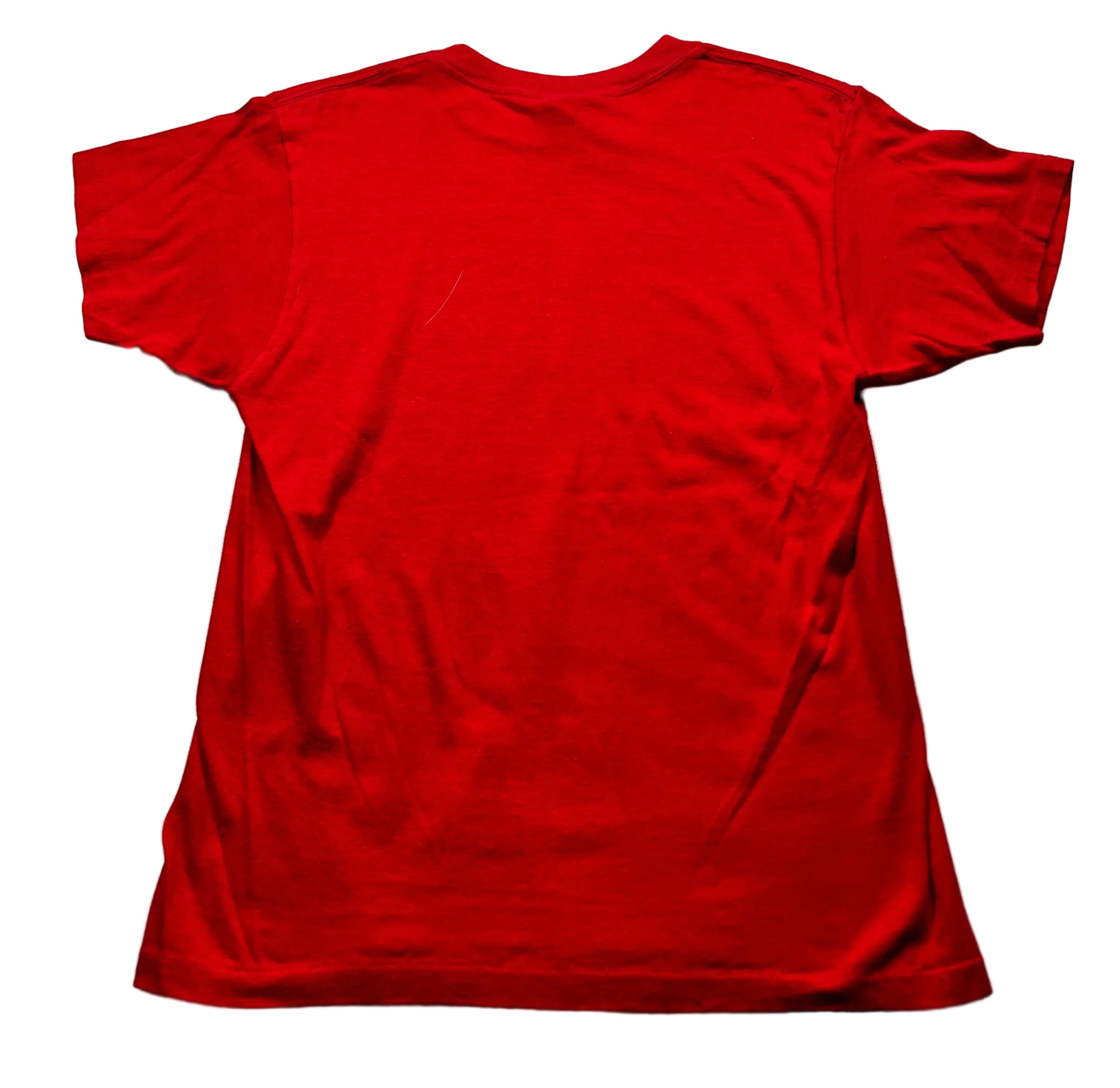 Vintage USMC Marines Never Die Military Text Graphic T-Shirt Red