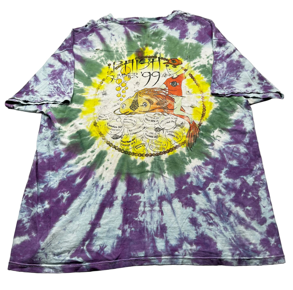 Vintage Phish 1999 Fall Tour Pollock Alien Graphic T-Shirt Tie Dye