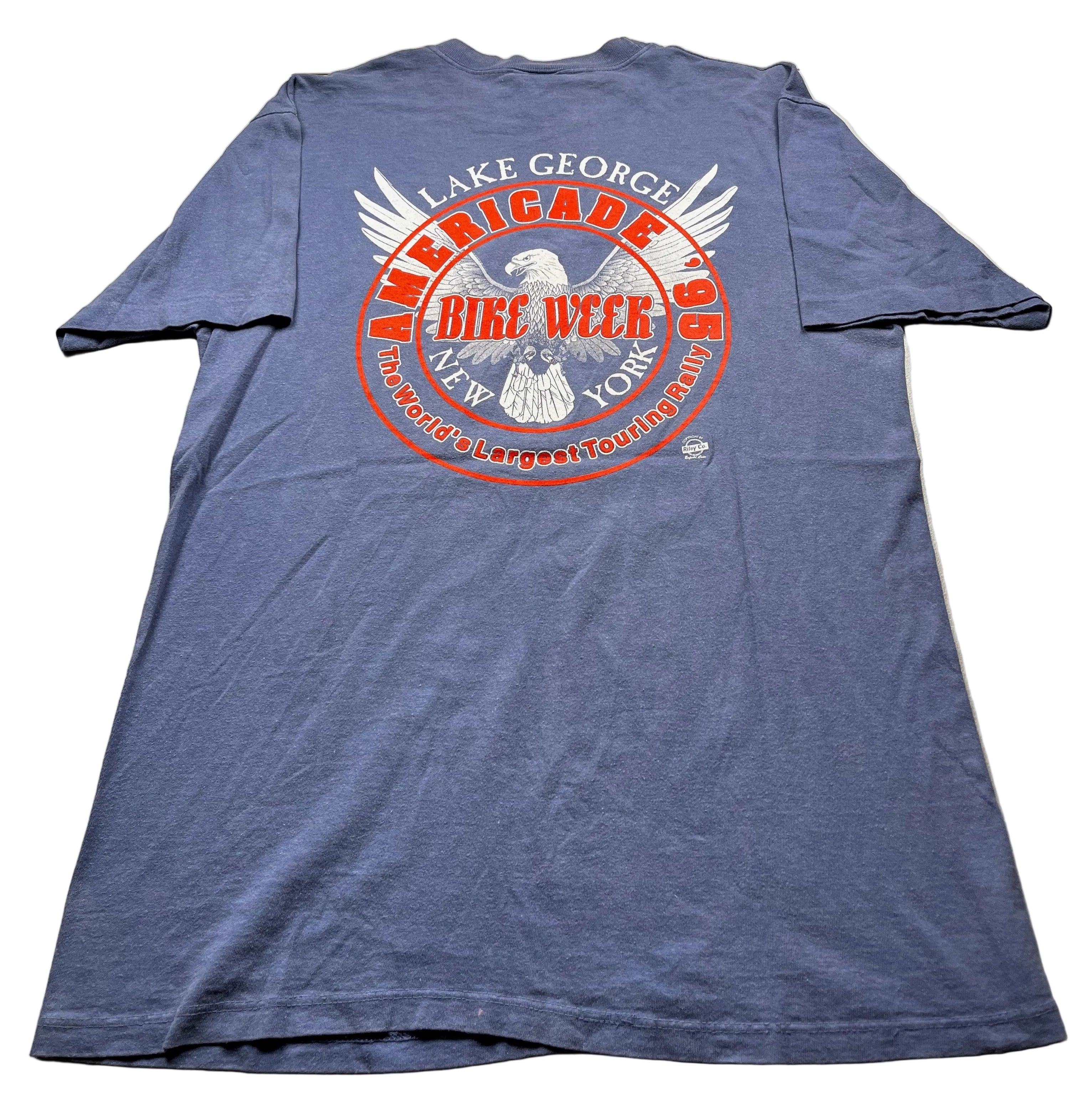 Vintage 1995 Americade Bike Week Motorcycle Graphic T-Shirt