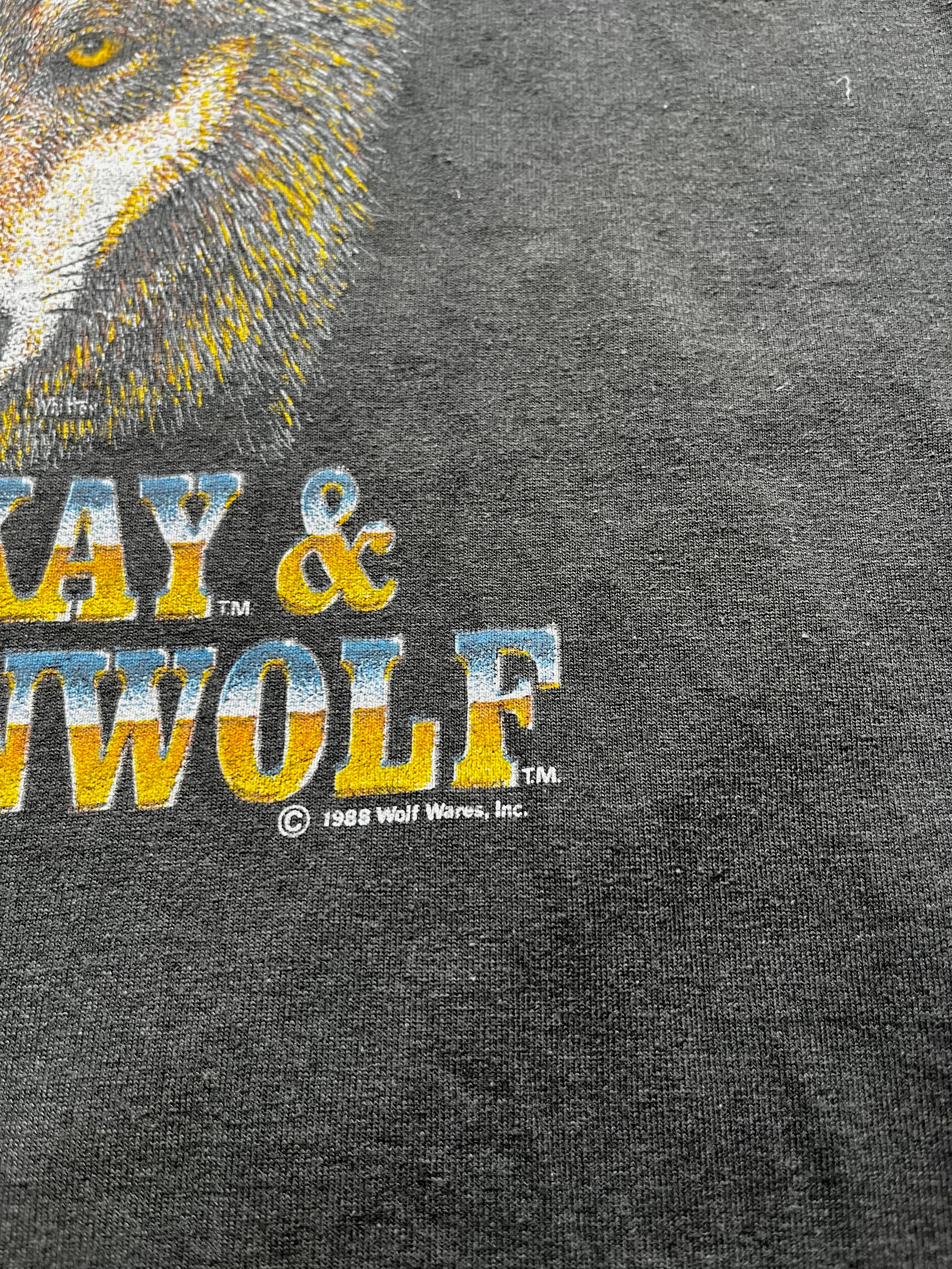 Vintage John Kay and Steppenwolf Wolf Graphic T-Shirt Black