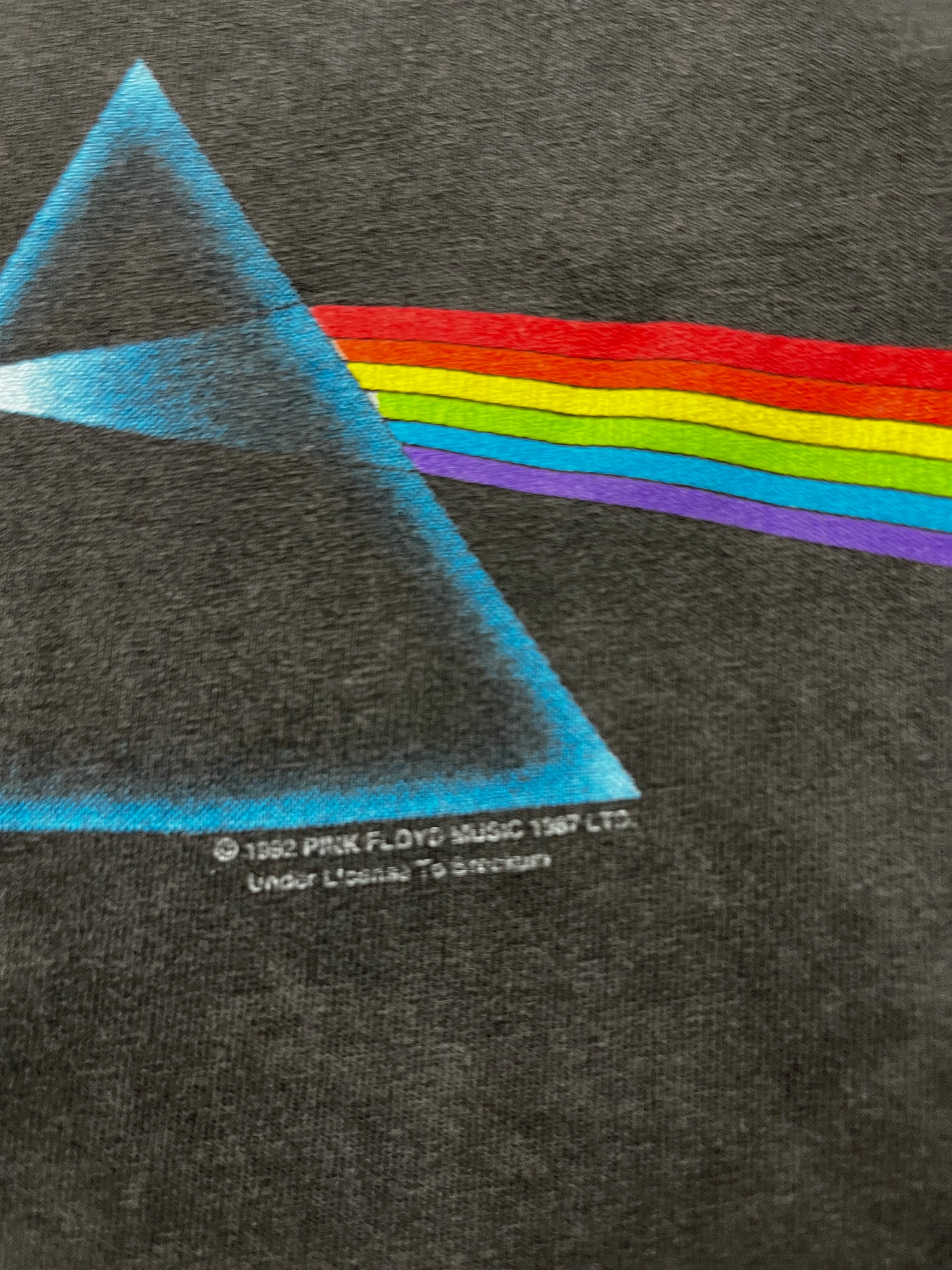 Vintage Pink Floyd The Dark Side of the Moon Prism Graphic T-Shirt Faded Black