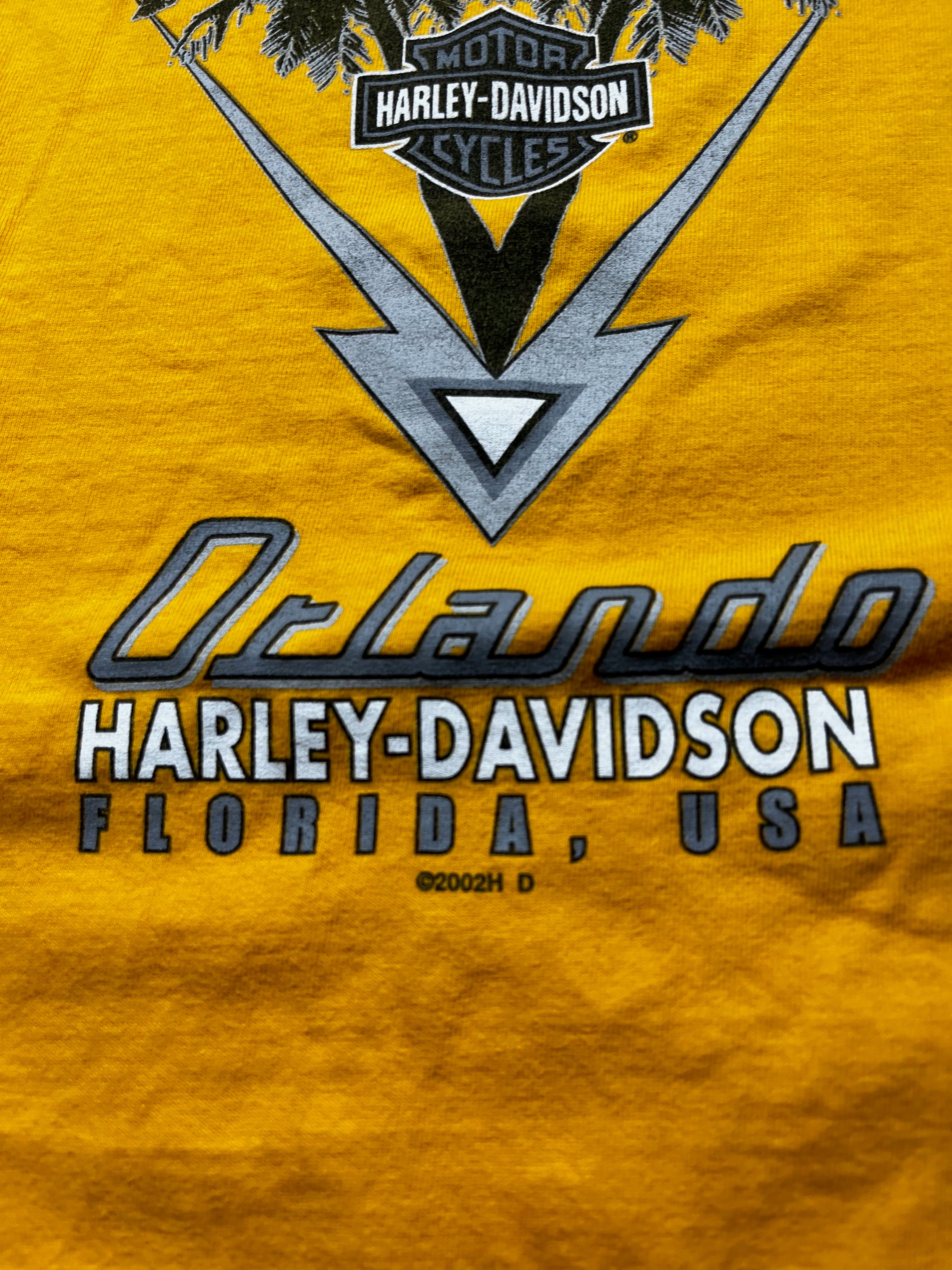 Vintage Y2K Harley Davidson Yellow T-Shirt