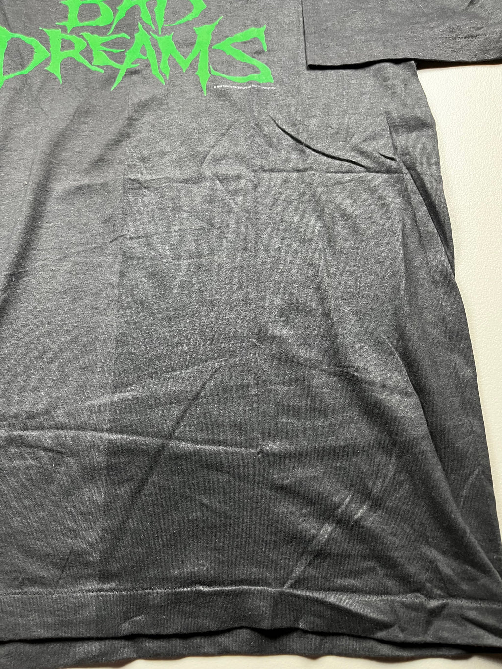 Vintage Fruit of the Loom Bad Dreams Graphic T-Shirt Charcoal