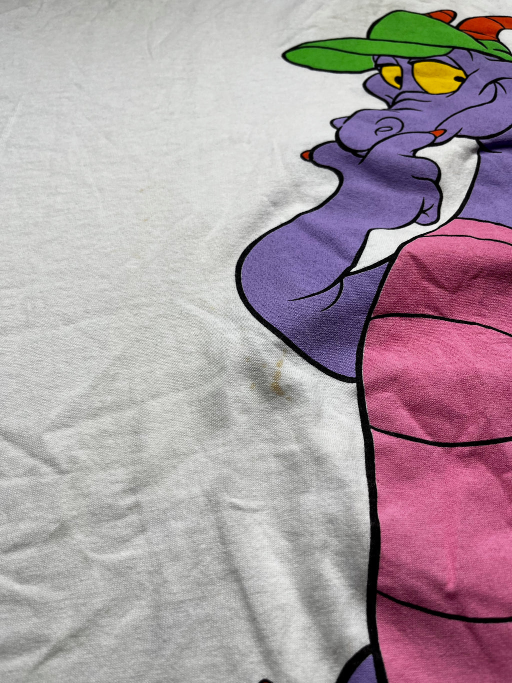 Vintage Disney Epcot Figment Dragon Character Graphic T-Shirt White