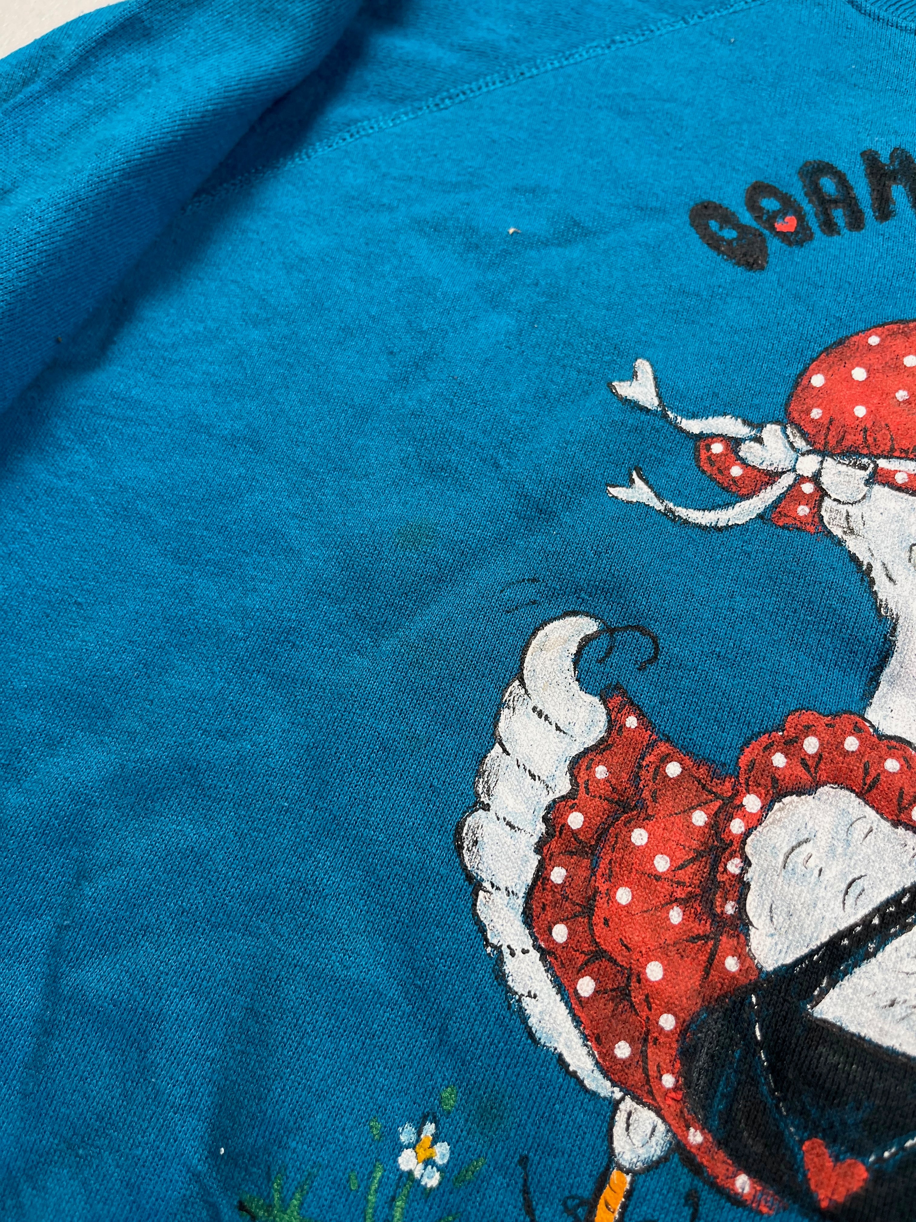 Vintage Blue "Born to Shop" Graphic Sweatshirt
