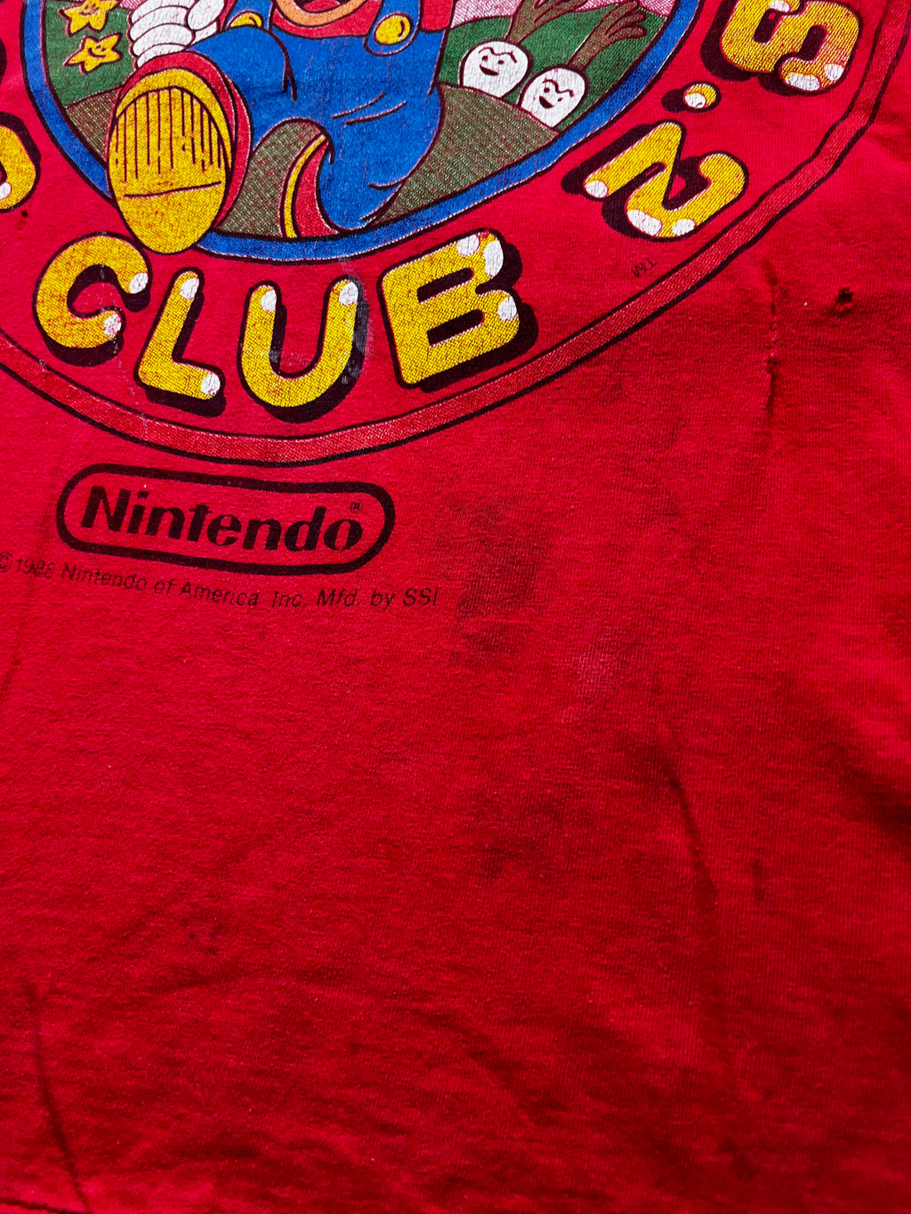 Vintage 1988 Nintendo Super Mario Bros 2 Club T-Shirt Red
