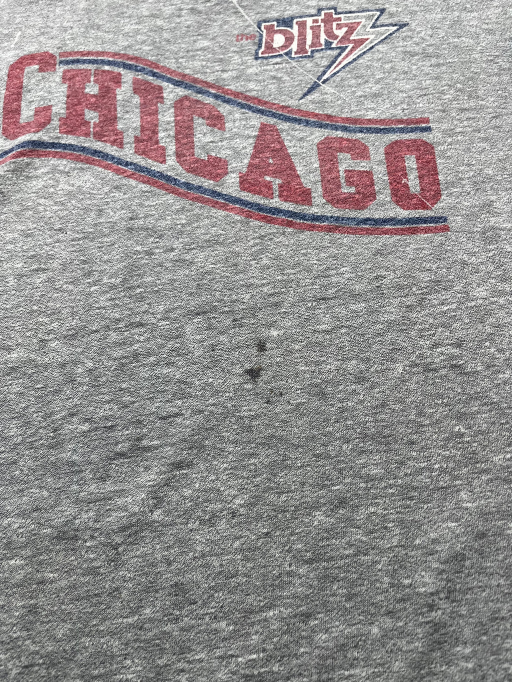 Vintage Chicago Blitz USFL Football Team Graphic T-Shirt Grey