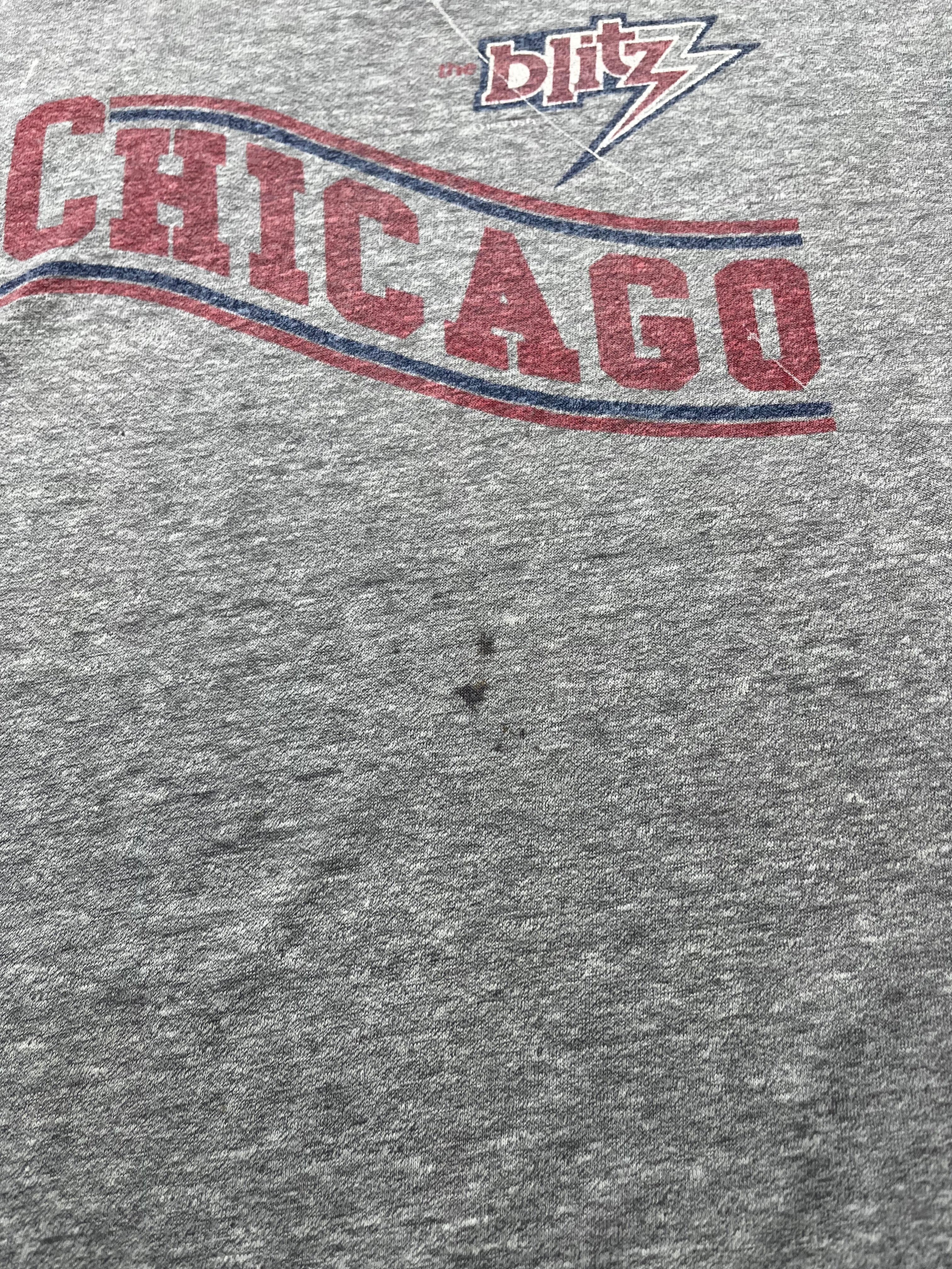 Vintage Chicago Blitz USFL Football Team Graphic T-Shirt Grey