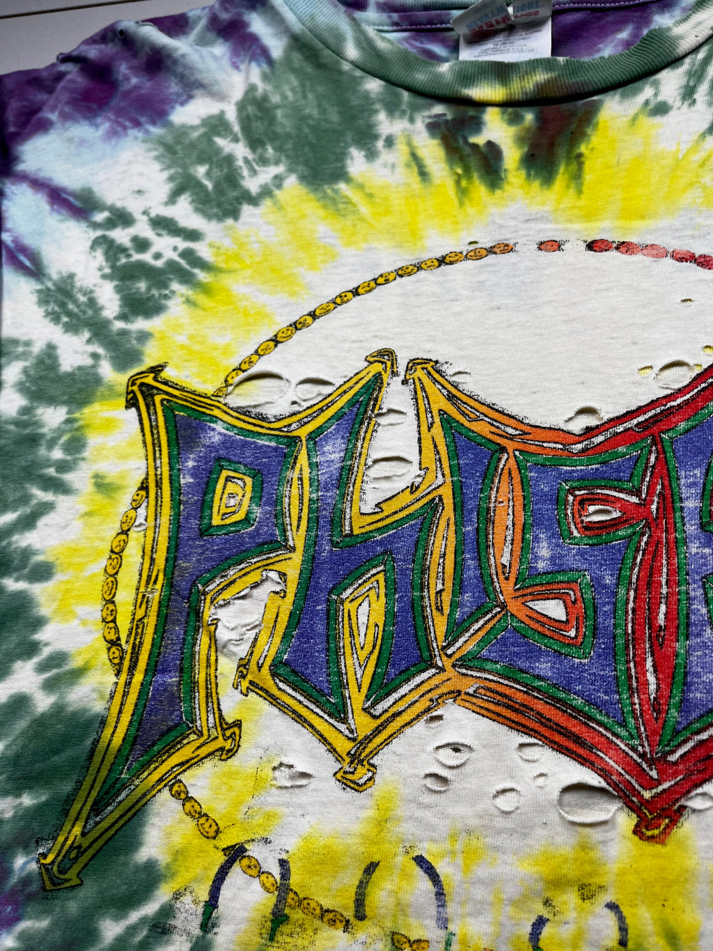 Vintage Phish 1999 Fall Tour Pollock Alien Graphic T-Shirt Tie Dye