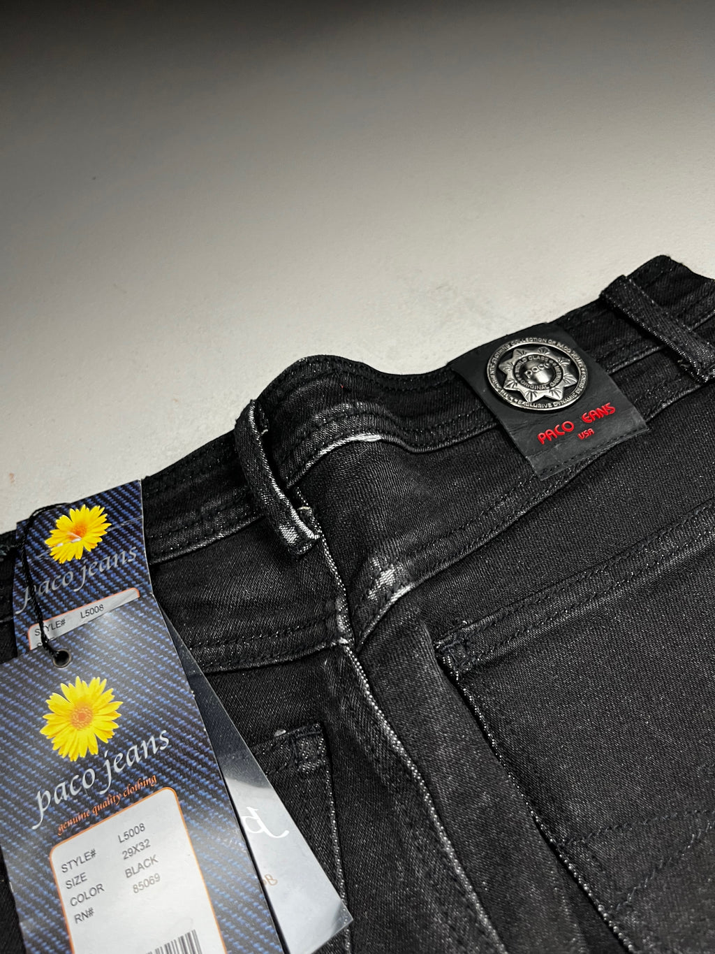 Vintage 90s Paco Jeans Black Slim Flare Denim NWT